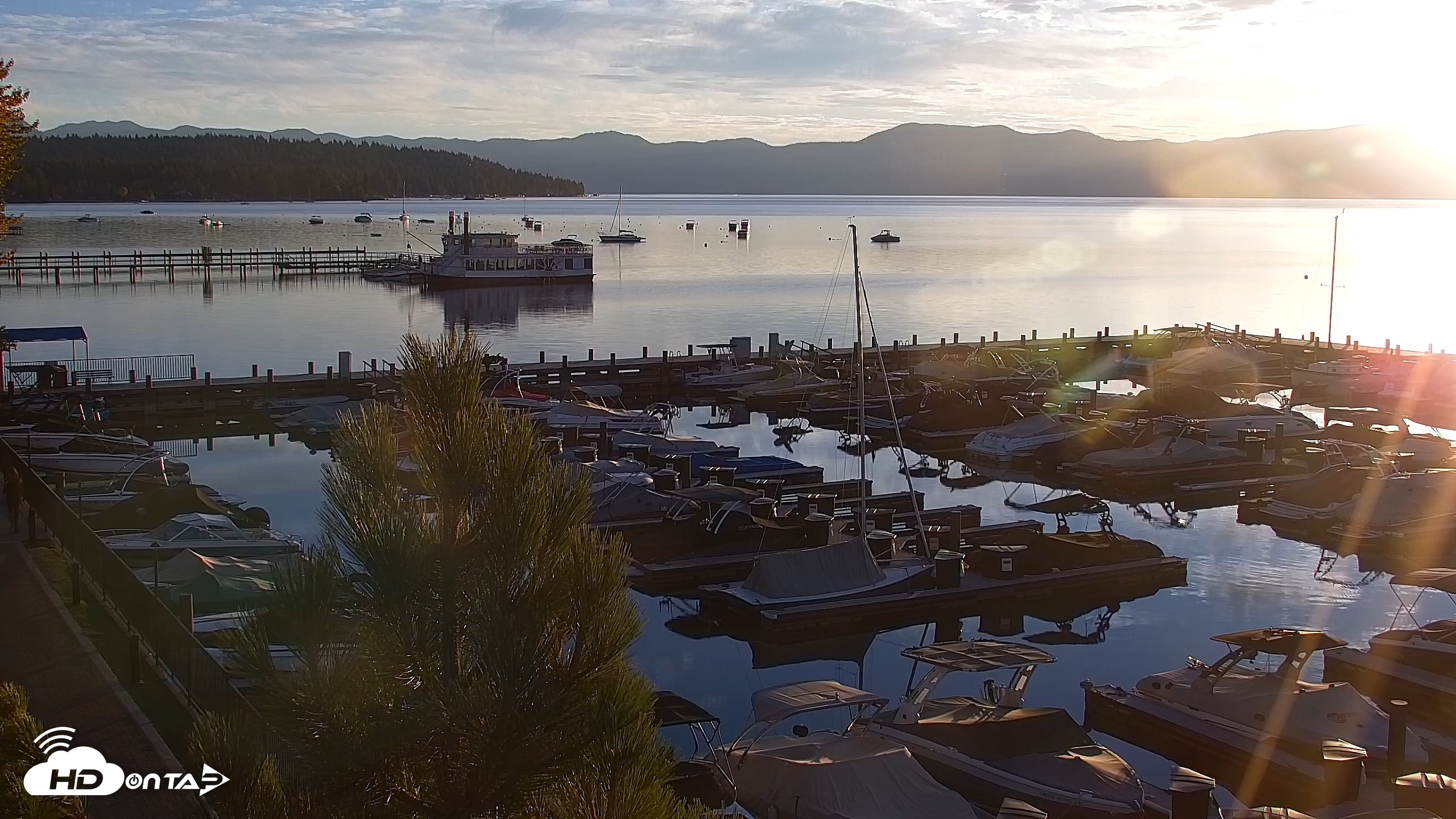 Snapshot of Tahoe City Marina - Lake Tahoe Live Webcam taken Oct 4, 2026, 7:20am PDT