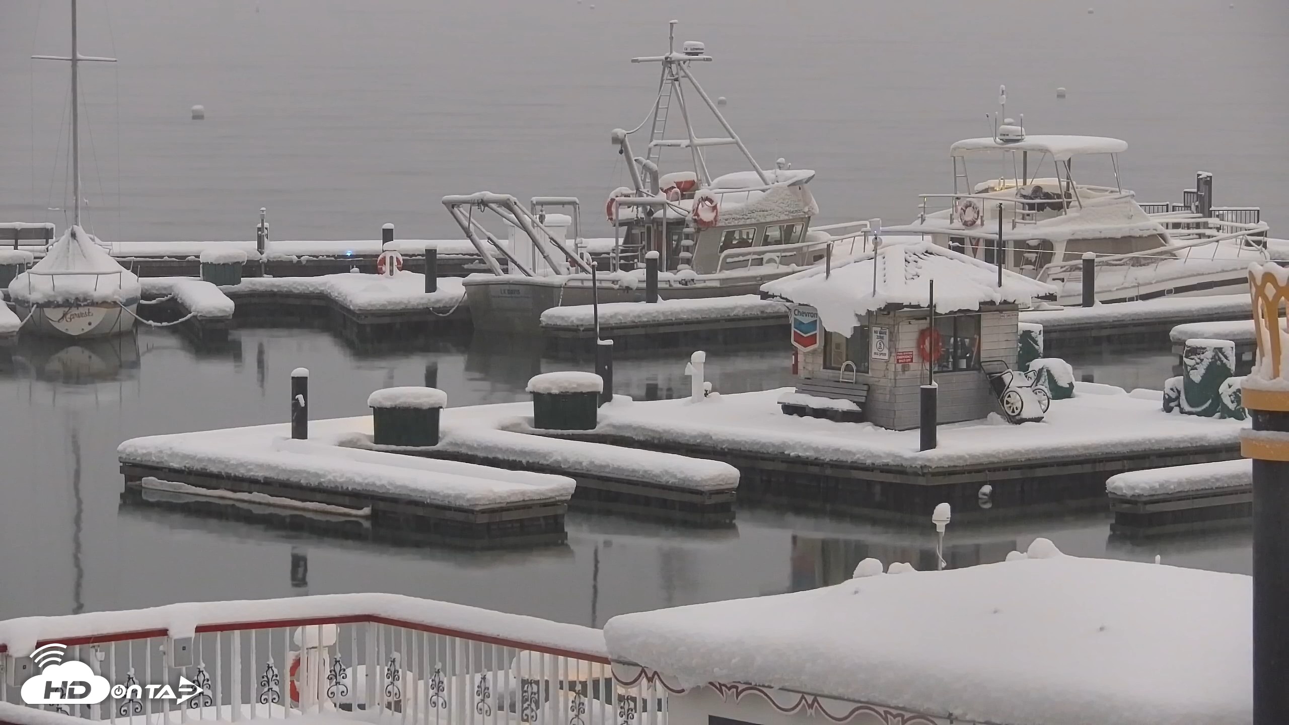 Snapshot of Tahoe City Marina - Lake Tahoe Live Webcam taken Apr 12, 2026, 7:51pm PDT