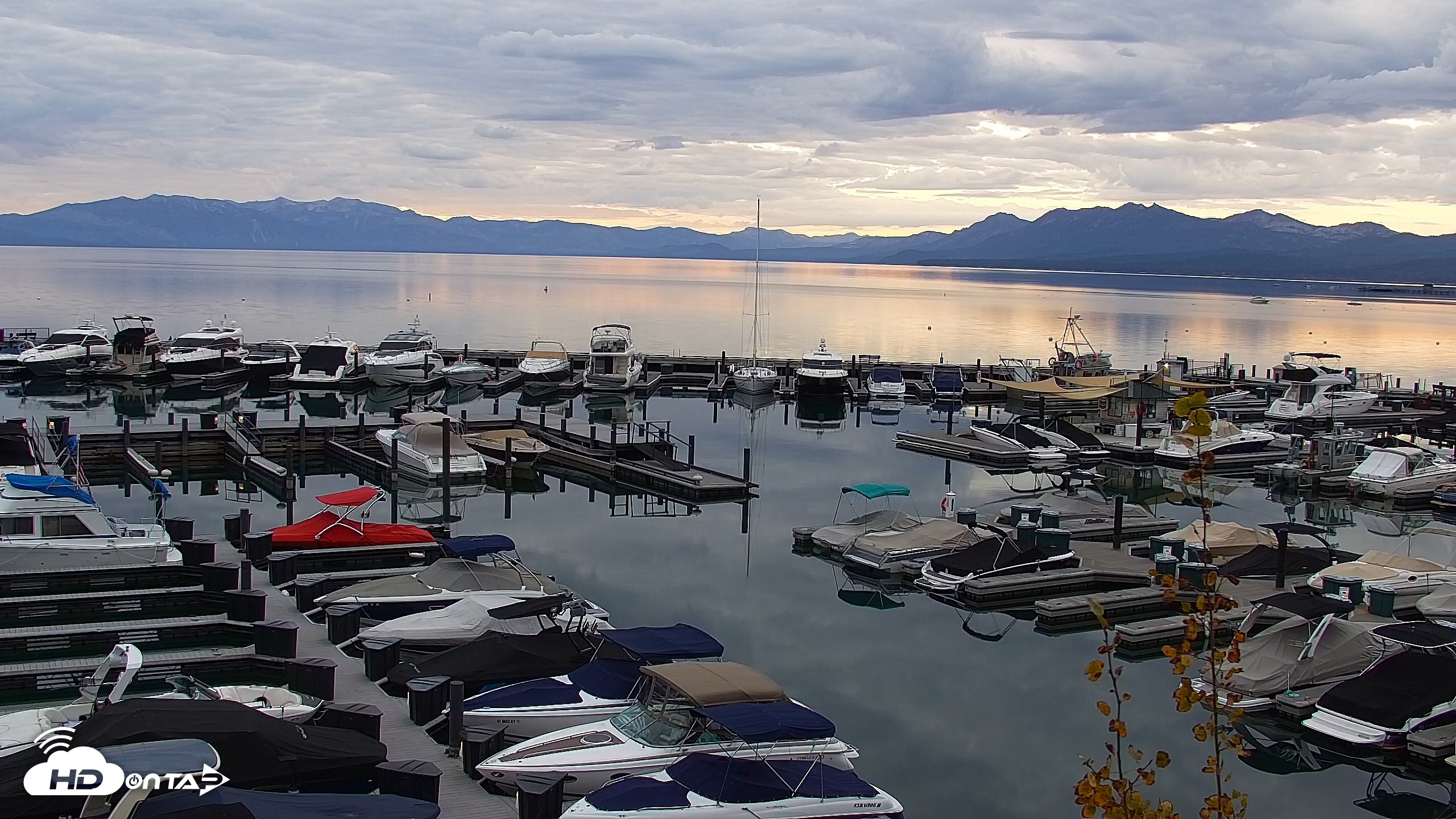 Snapshot of Tahoe City Marina - Lake Tahoe Live Webcam taken Oct 9, 2026, 7:04am PDT