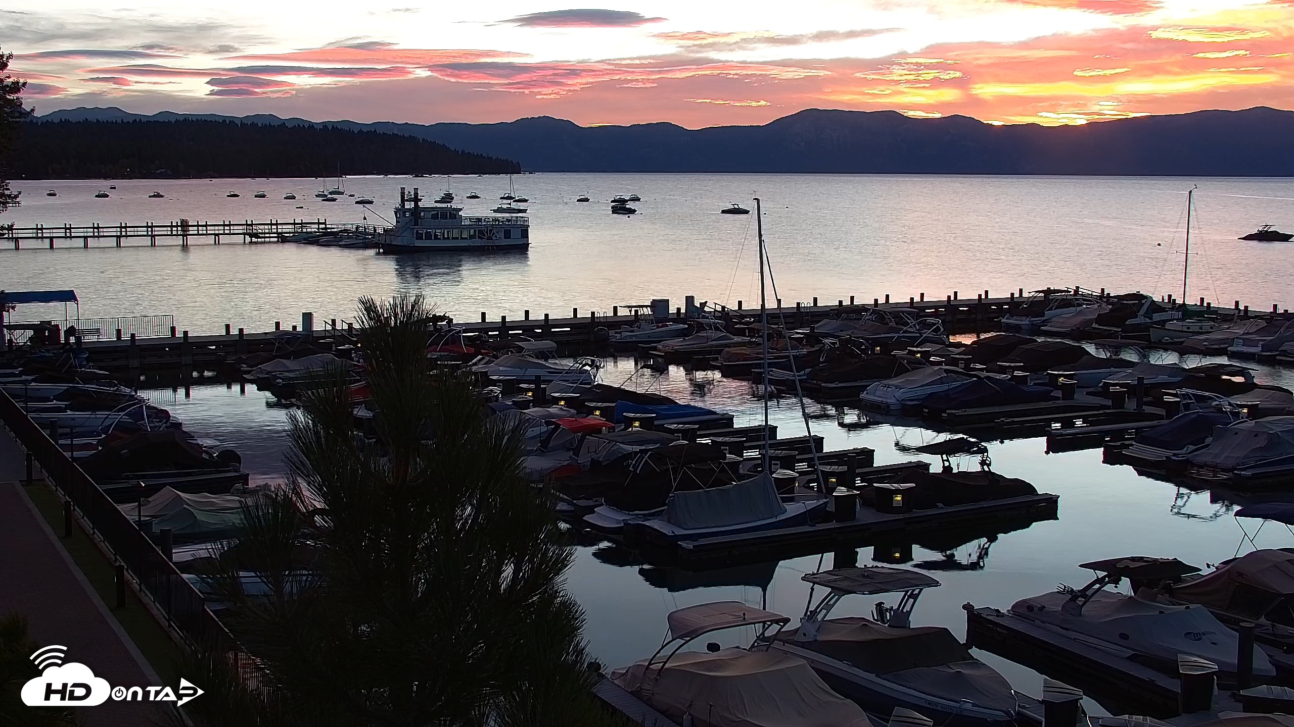 Snapshot of Tahoe City Marina - Lake Tahoe Live Webcam taken Sep 25, 2026, 6:40am PDT