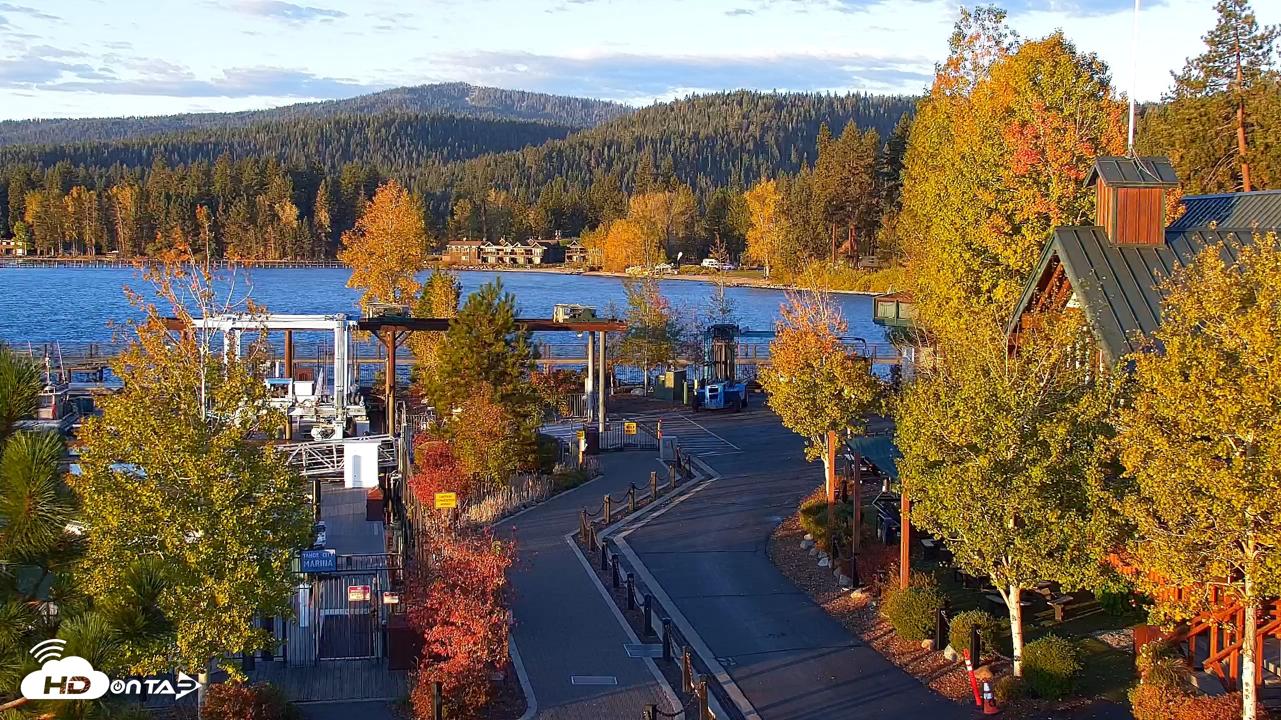Snapshot of Tahoe City Marina - Lake Tahoe Live Webcam taken Oct 10, 2026, 7:23am PDT