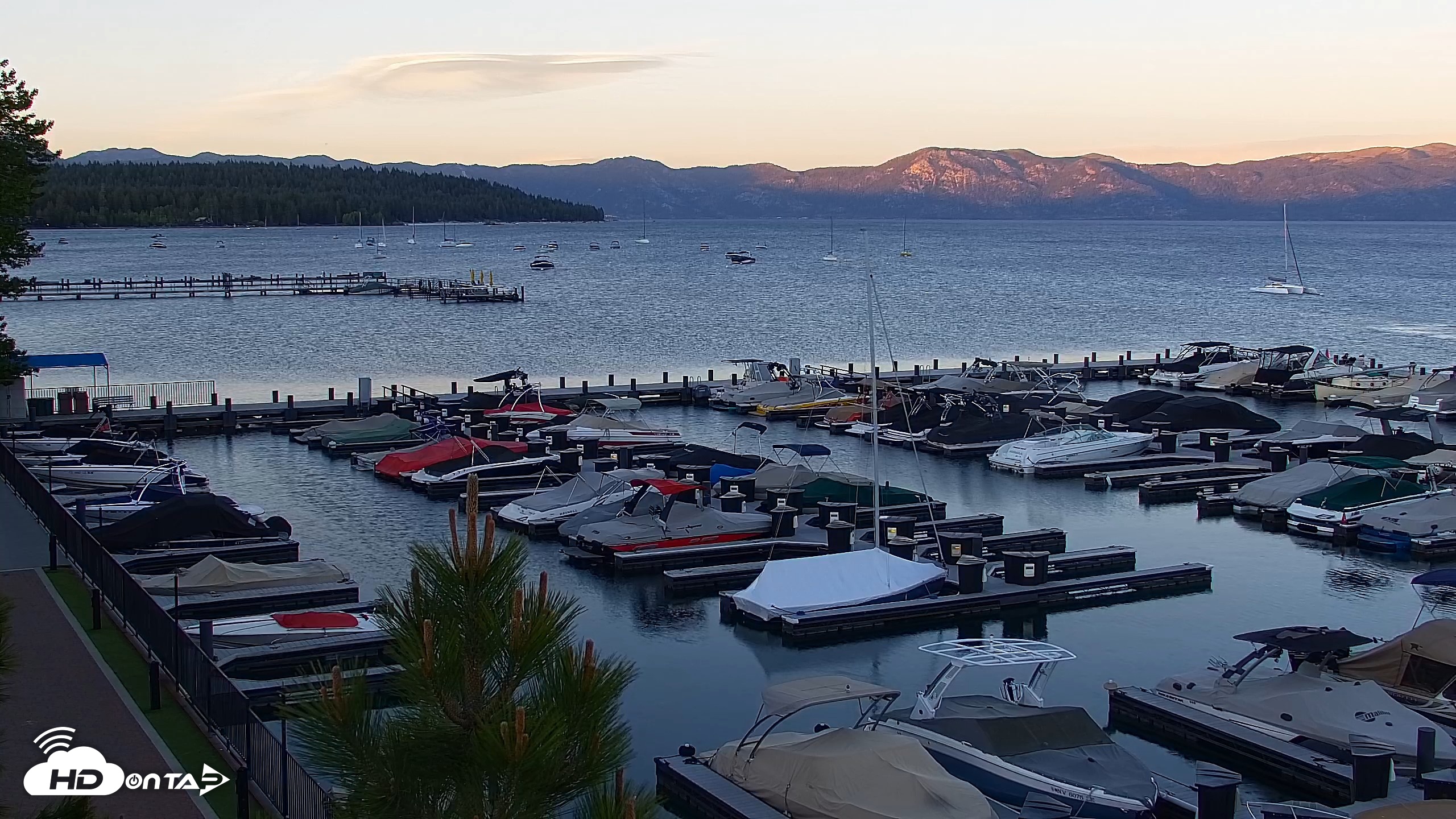 Snapshot of Tahoe City Marina - Lake Tahoe Live Webcam taken Jun 6, 2026, 8:17pm PDT