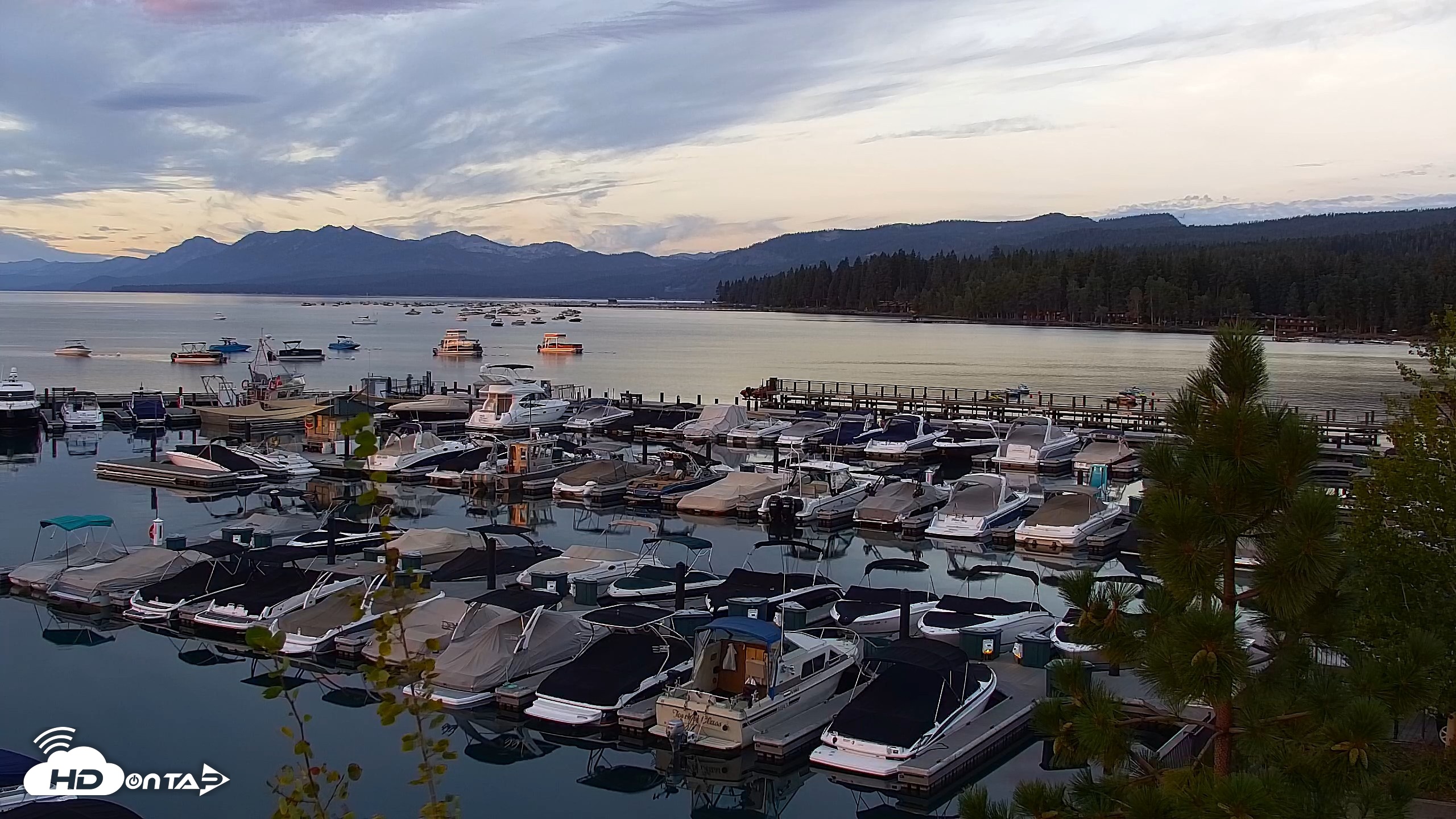 Snapshot of Tahoe City Marina - Lake Tahoe Live Webcam taken Aug 21, 2026, 6:19am PDT