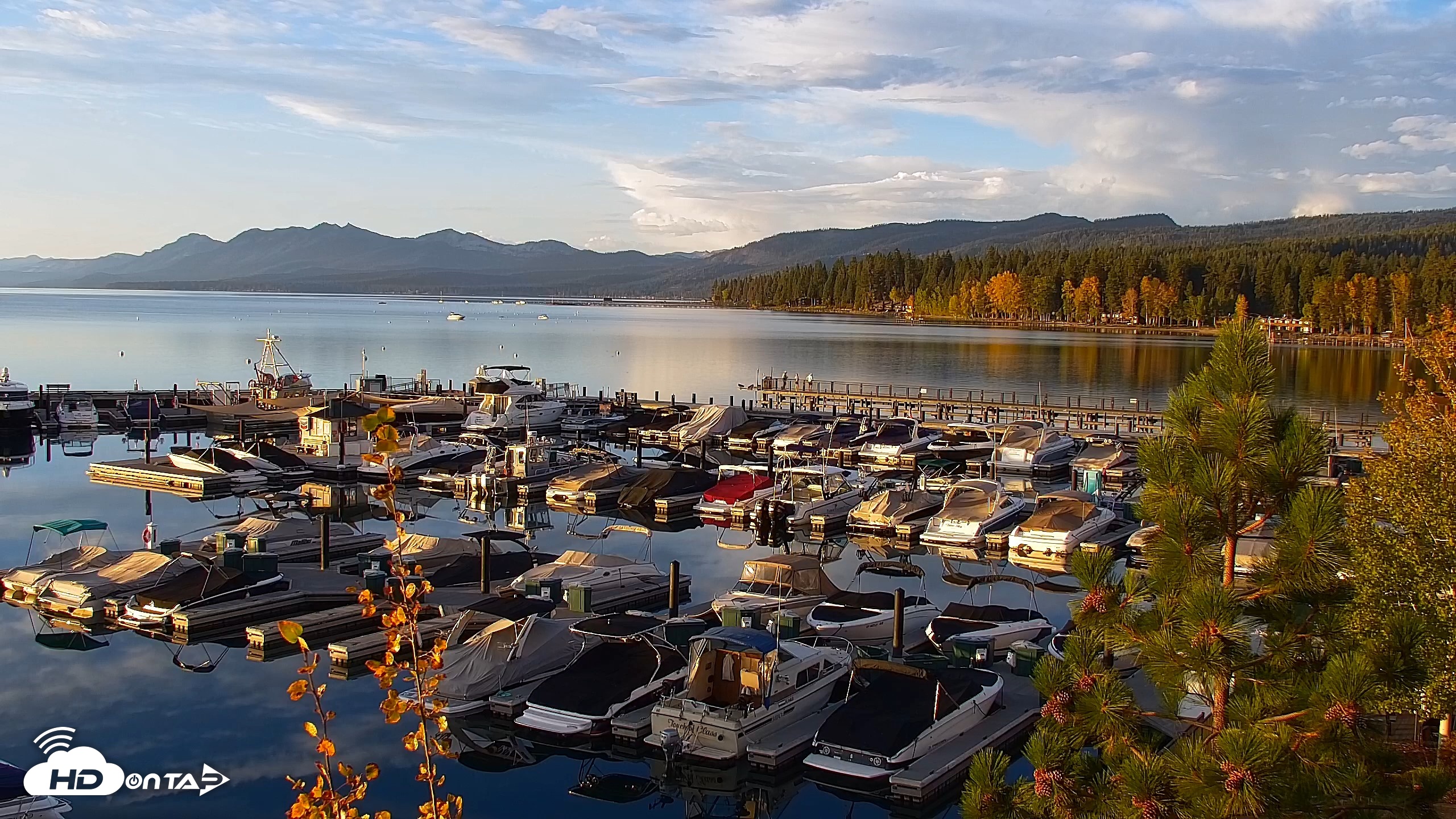 Snapshot of Tahoe City Marina - Lake Tahoe Live Webcam taken Oct 5, 2026, 7:26am PDT