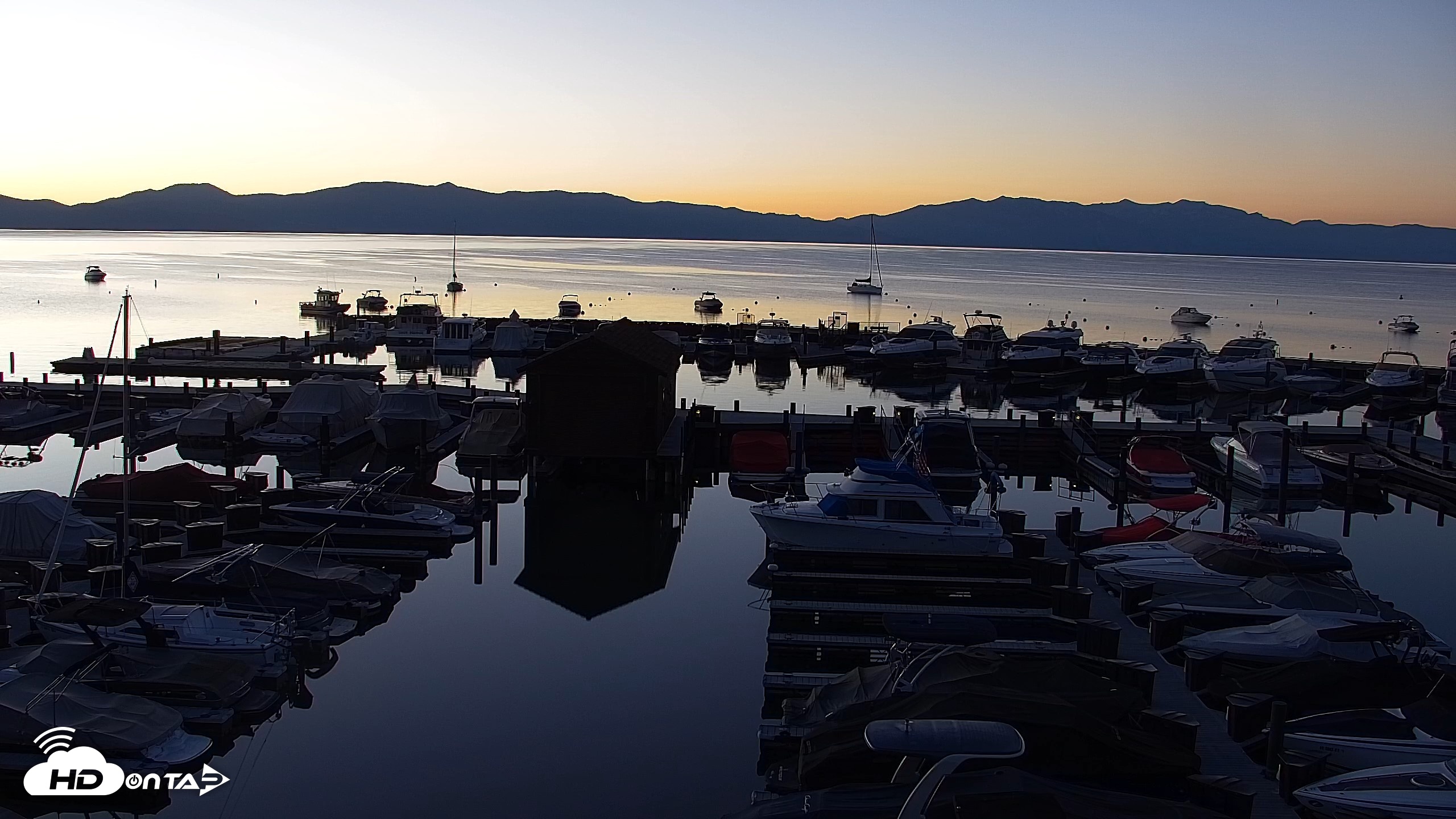 Snapshot of Tahoe City Marina - Lake Tahoe Live Webcam taken Oct 1, 2026, 6:43am PDT