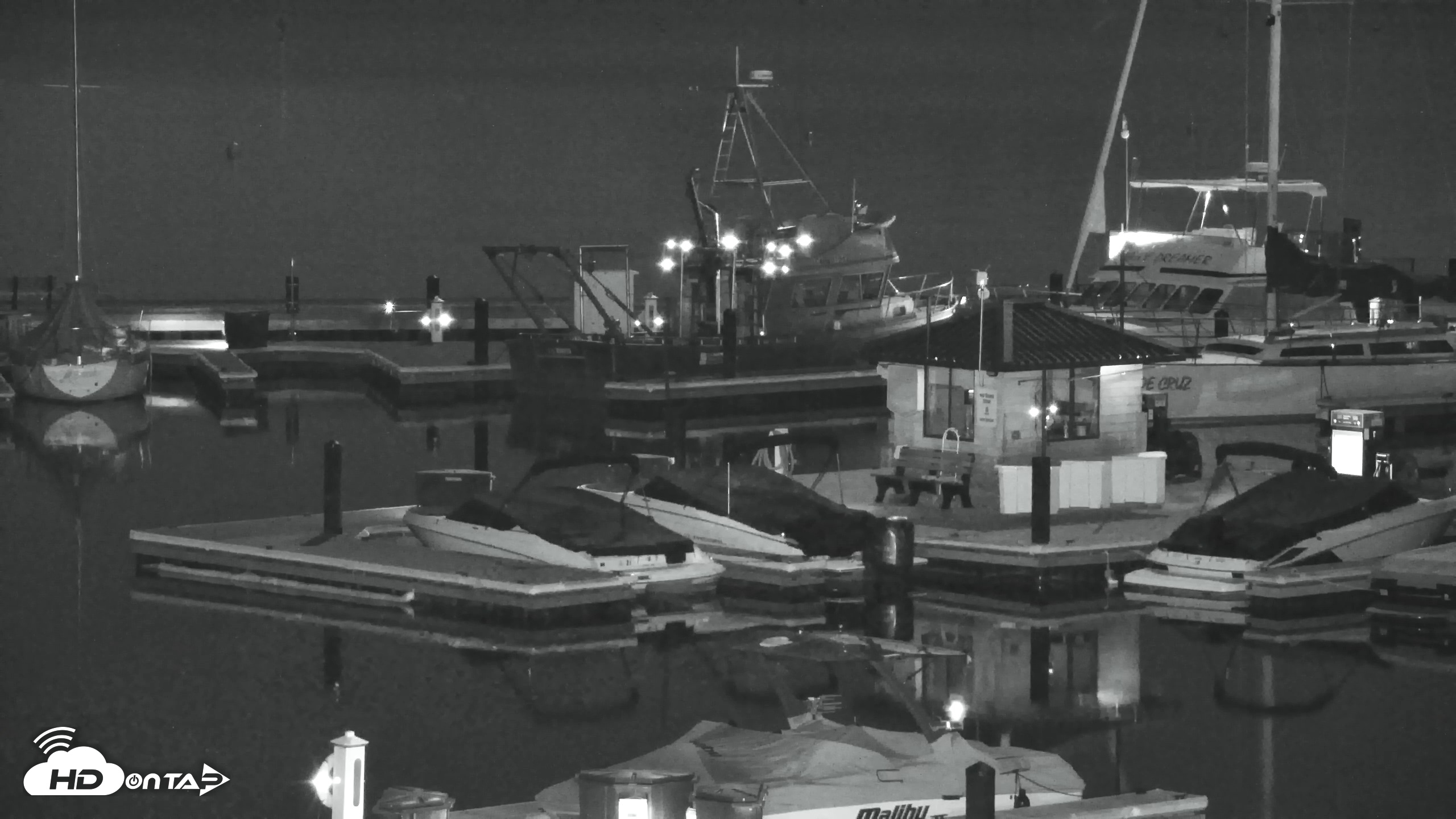 Snapshot of Tahoe City Marina - Lake Tahoe Live Webcam taken Apr 30, 2026, 12:03am PDT