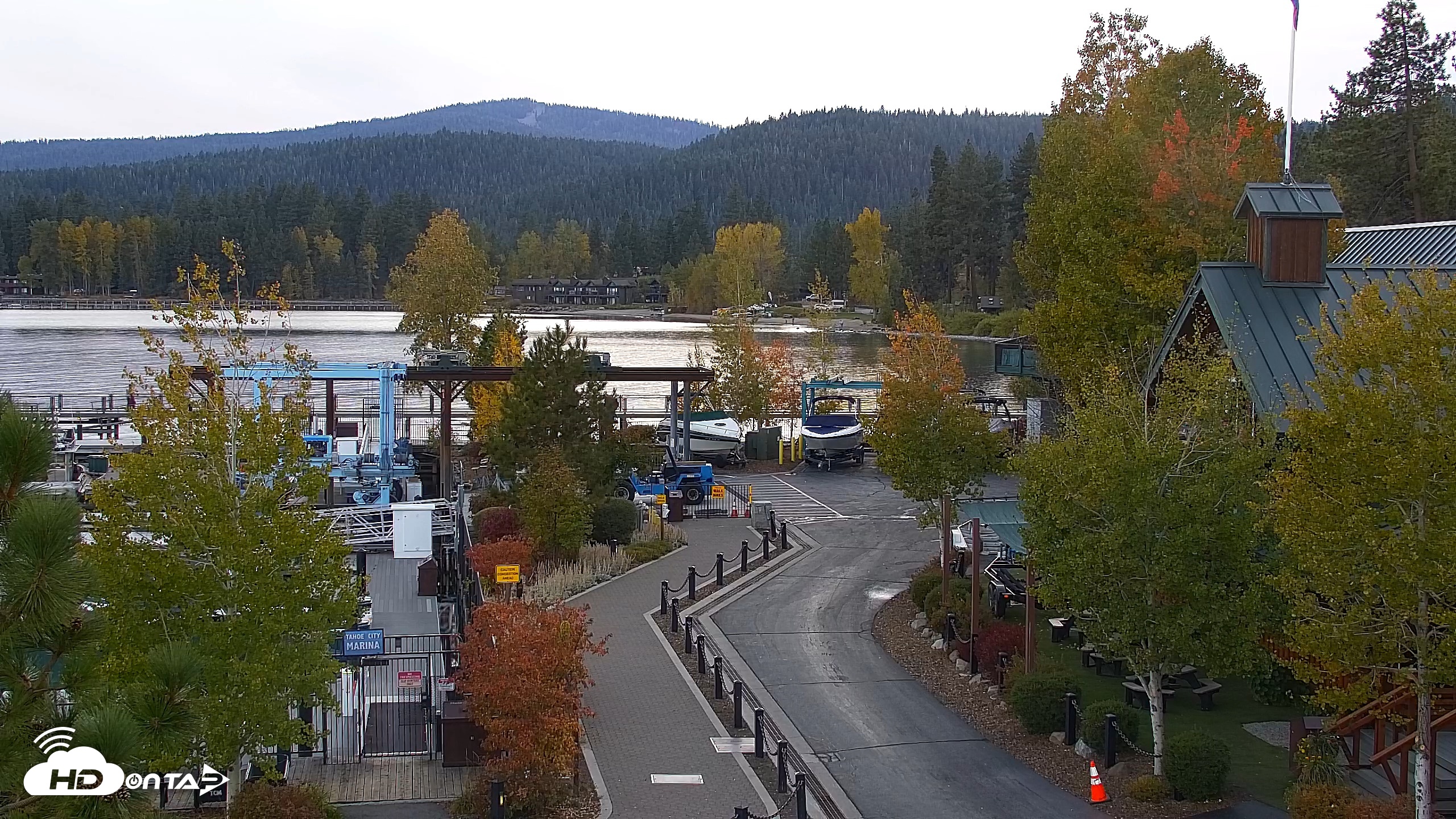 Snapshot of Tahoe City Marina - Lake Tahoe Live Webcam taken Oct 2, 2026, 6:40pm PDT