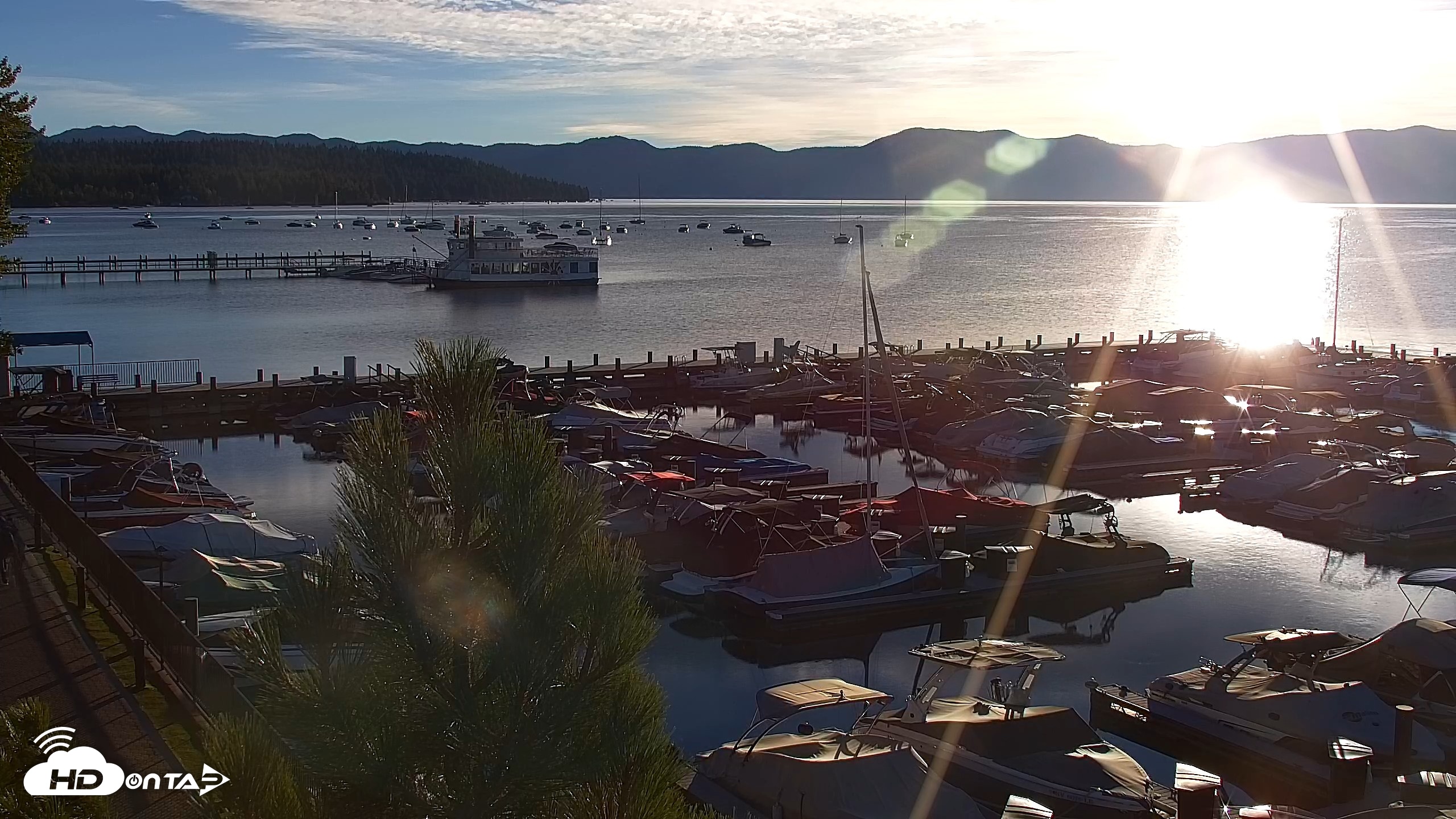 Snapshot of Tahoe City Marina - Lake Tahoe Live Webcam taken Sep 12, 2026, 7:20am PDT