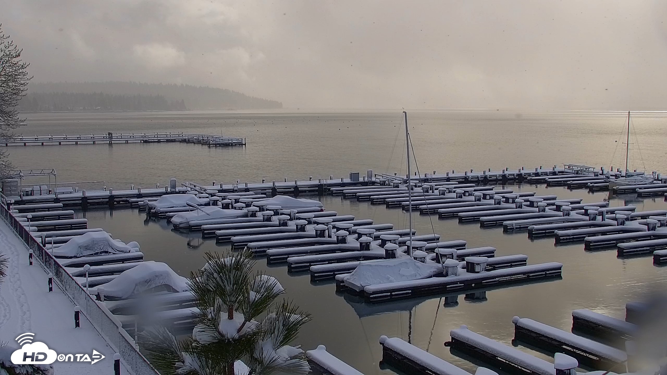 Snapshot of Tahoe City Marina - Lake Tahoe Live Webcam taken Apr 12, 2026, 8:26am PDT