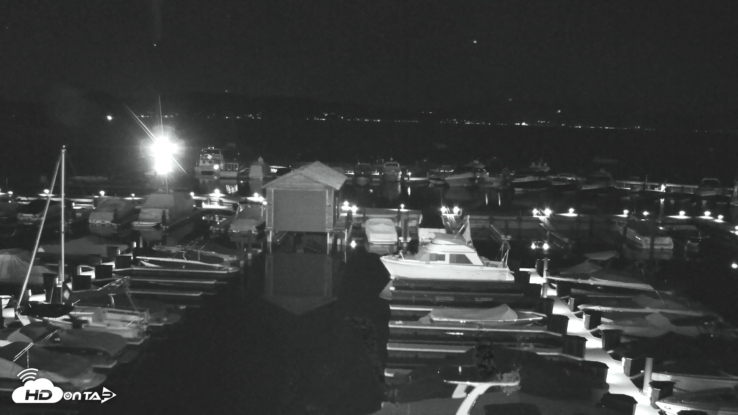 Snapshot of Tahoe City Marina - Lake Tahoe Live Webcam taken Oct 6, 2026, 8:11pm PDT