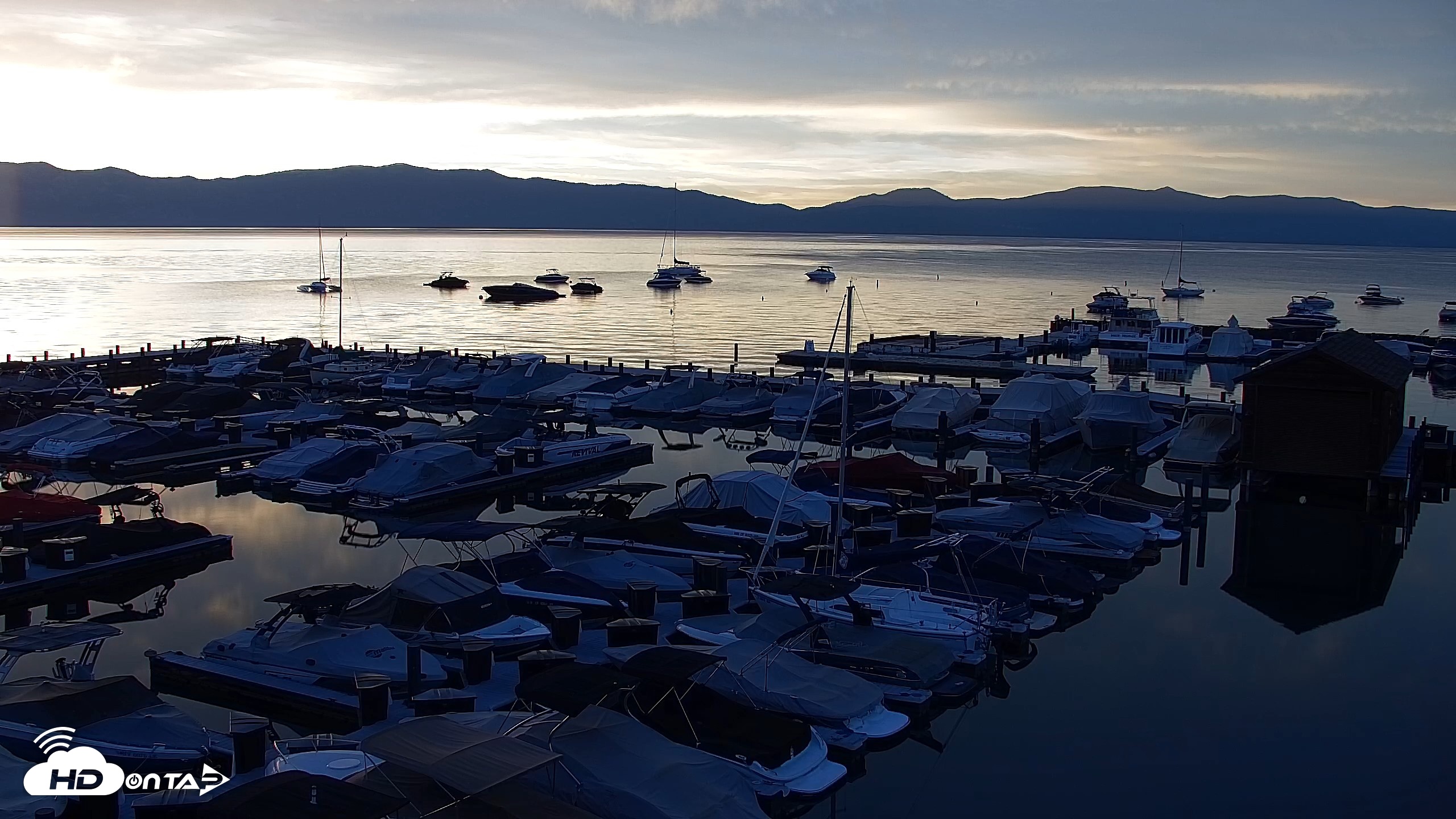 Snapshot of Tahoe City Marina - Lake Tahoe Live Webcam taken Aug 25, 2026, 6:30am PDT