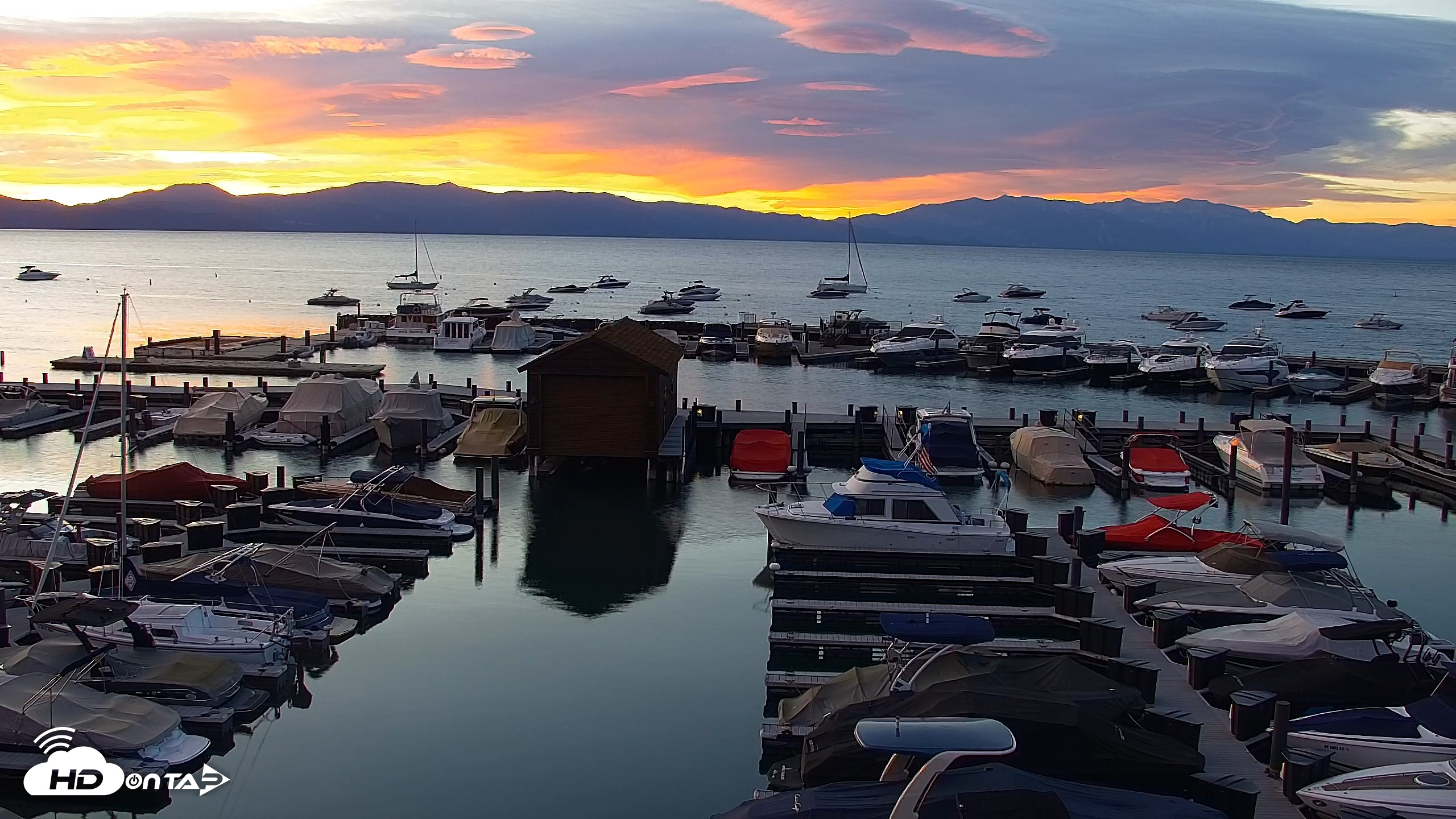 Snapshot of Tahoe City Marina - Lake Tahoe Live Webcam taken Sep 25, 2026, 6:41am PDT