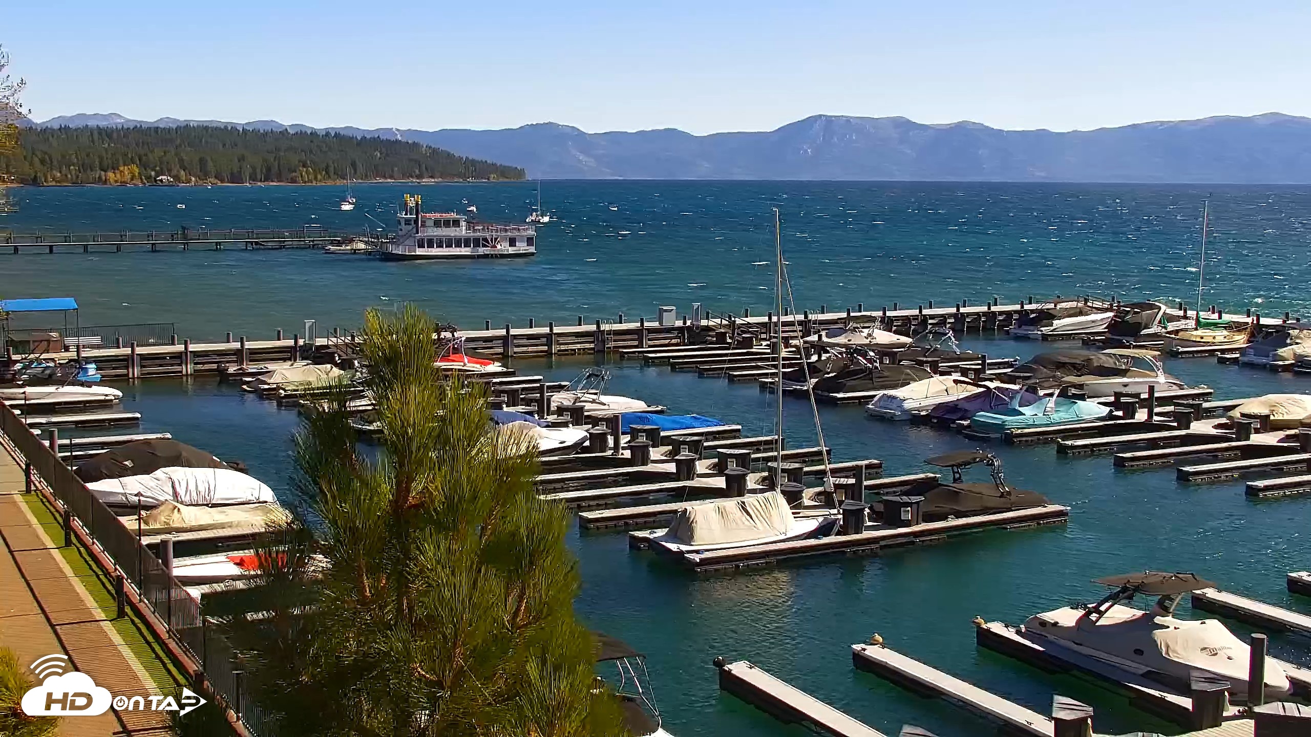 Snapshot of Tahoe City Marina - Lake Tahoe Live Webcam taken Oct 15, 2026, 10:50am PDT
