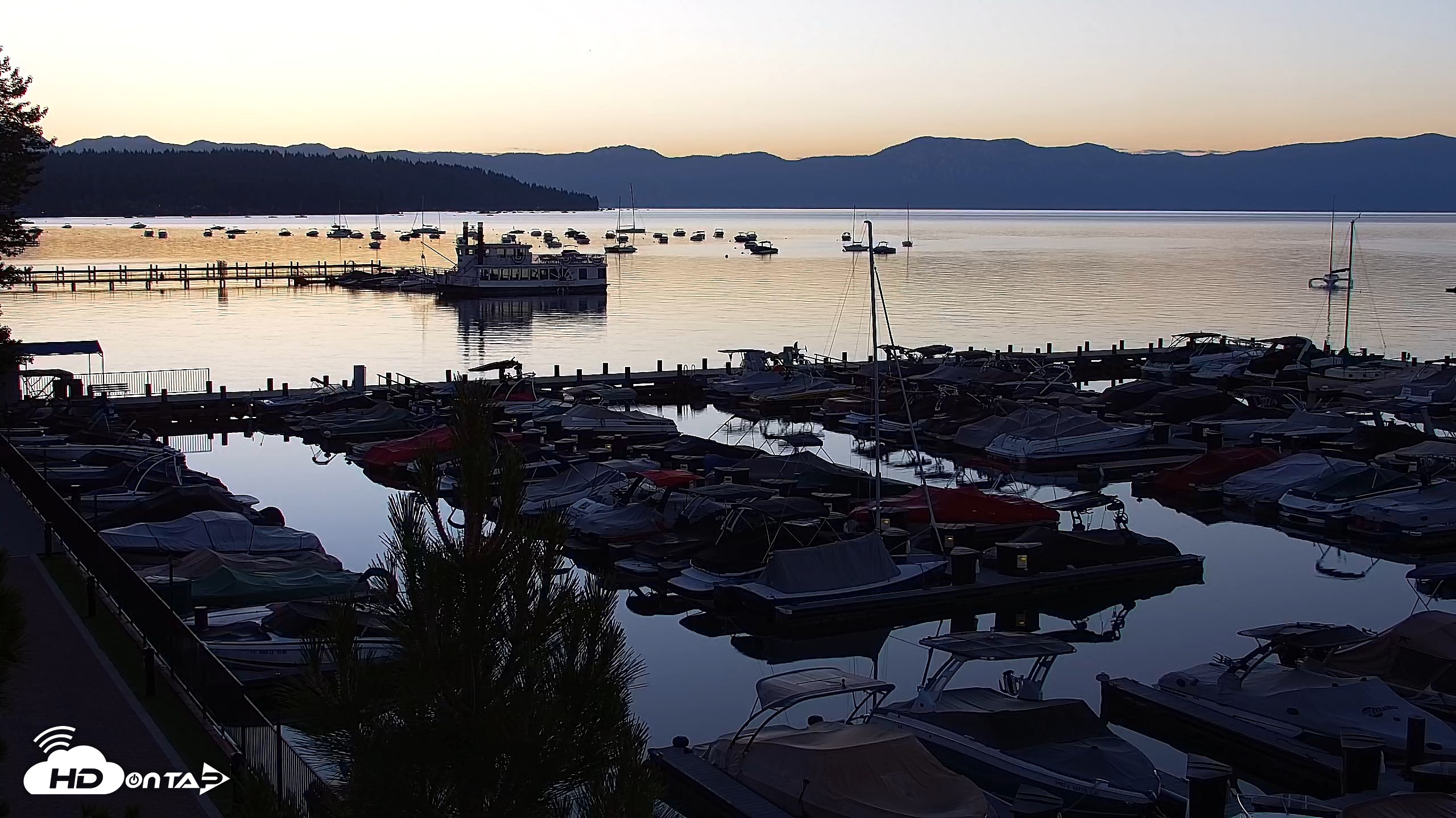Snapshot of Tahoe City Marina - Lake Tahoe Live Webcam taken Jul 6, 2026, 5:39am PDT