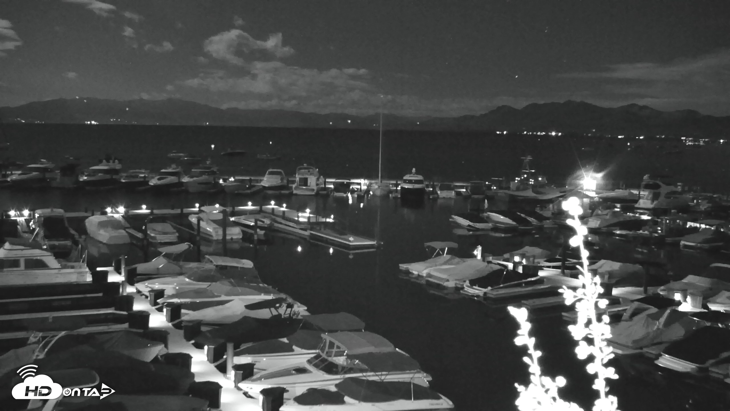 Snapshot of Tahoe City Marina - Lake Tahoe Live Webcam taken Sep 27, 2026, 10:44pm PDT