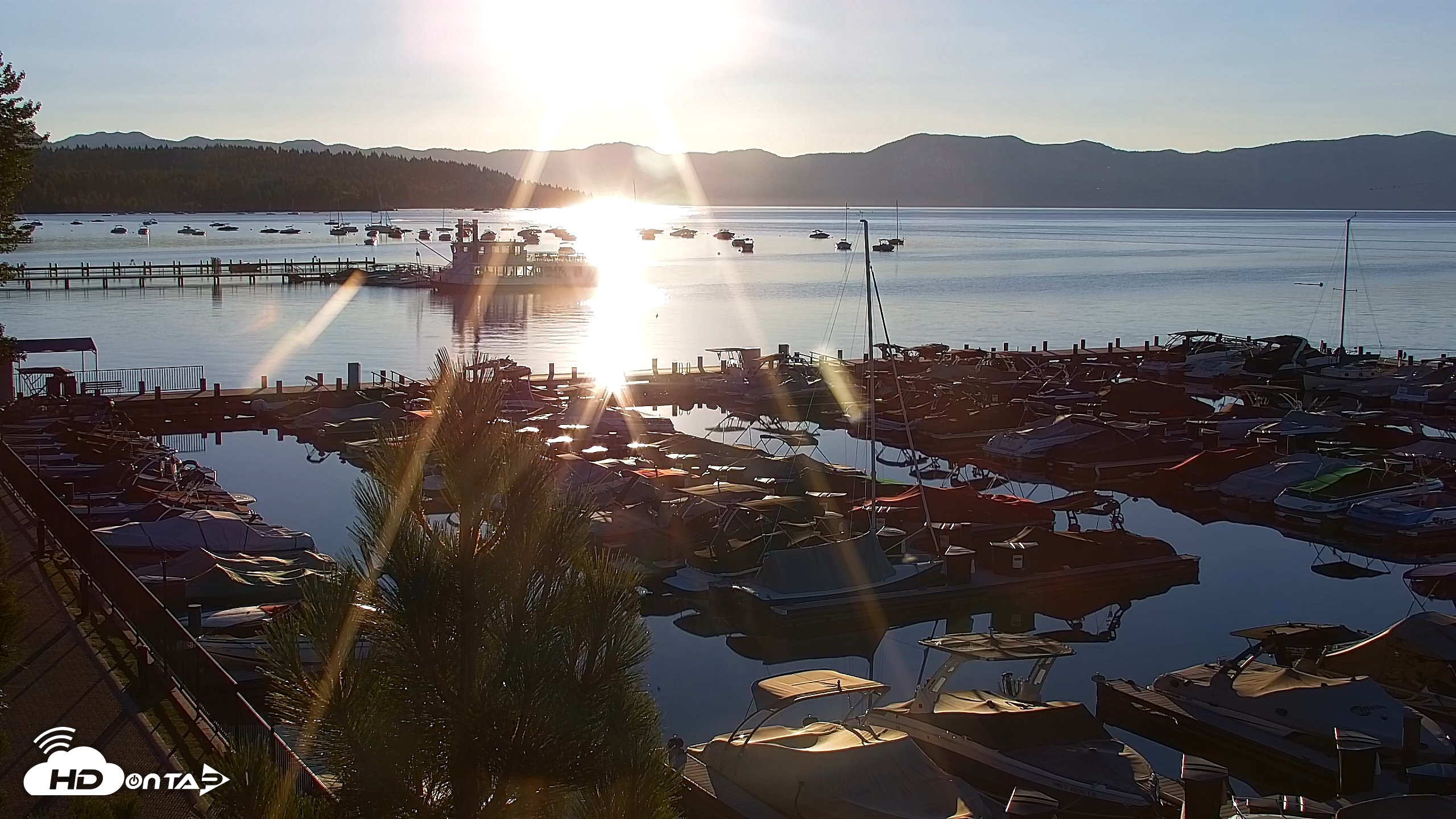 Snapshot of Tahoe City Marina - Lake Tahoe Live Webcam taken Jul 24, 2026, 6:37am PDT