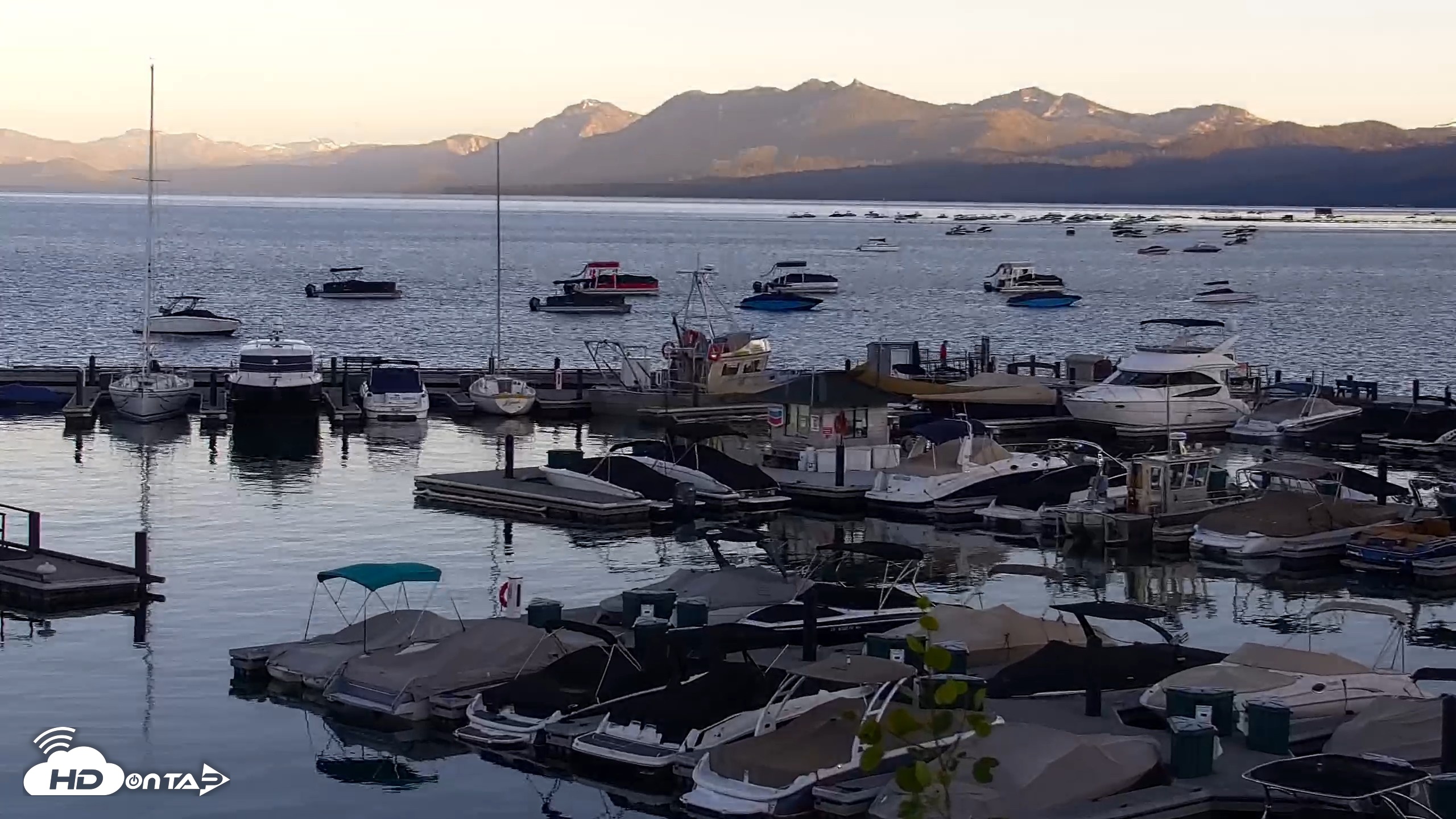 Snapshot of Tahoe City Marina - Lake Tahoe Live Webcam taken Jun 19, 2026, 8:00pm PDT