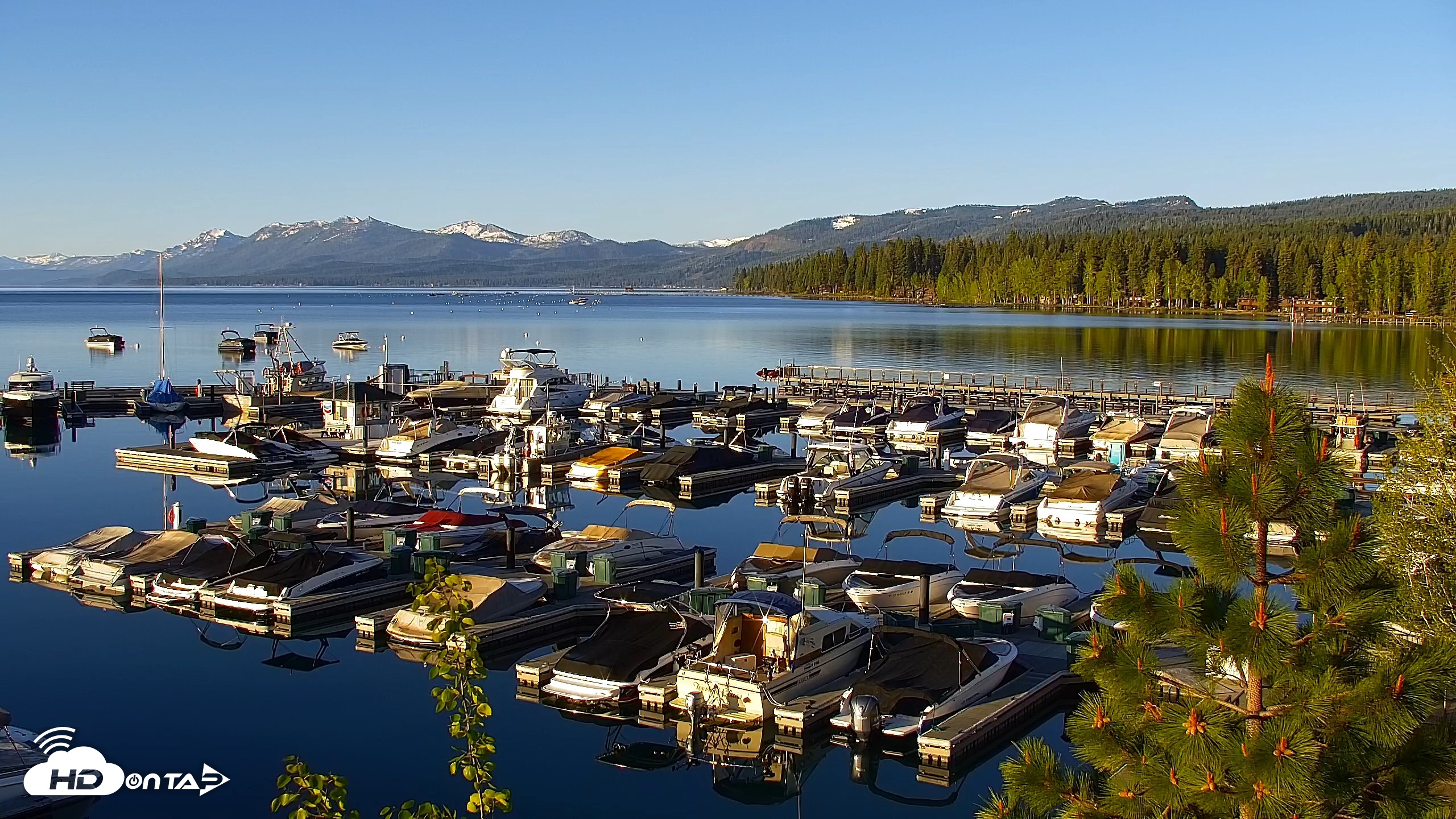 Snapshot of Tahoe City Marina - Lake Tahoe Live Webcam taken May 14, 2026, 6:45am PDT