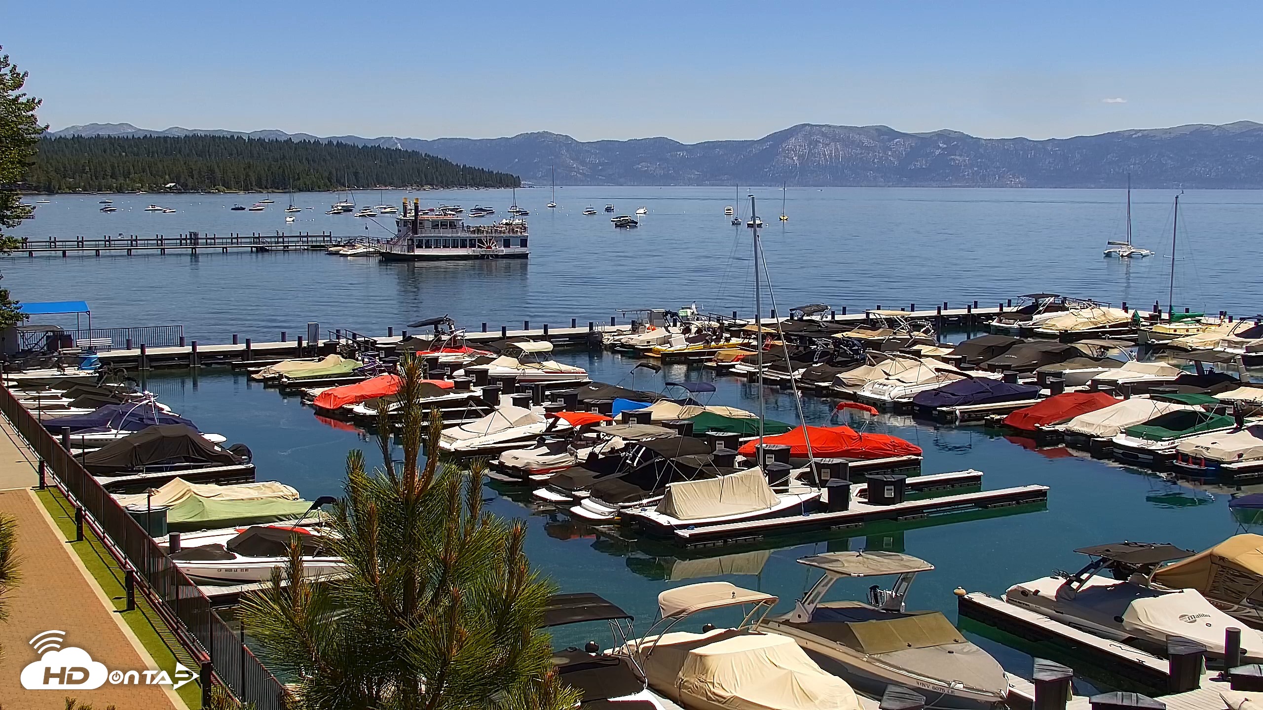 Snapshot of Tahoe City Marina - Lake Tahoe Live Webcam taken Jun 22, 2026, 12:28pm PDT