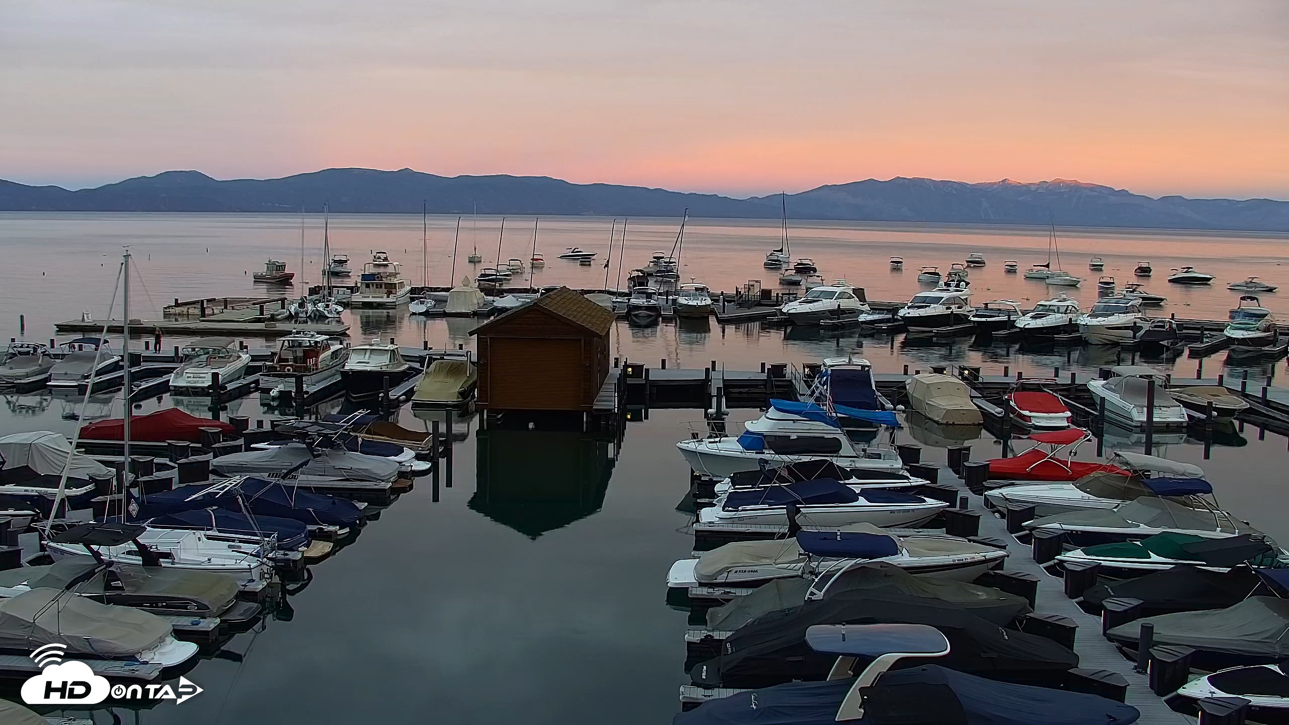 Snapshot of Tahoe City Marina - Lake Tahoe Live Webcam taken Jul 11, 2026, 8:30pm PDT