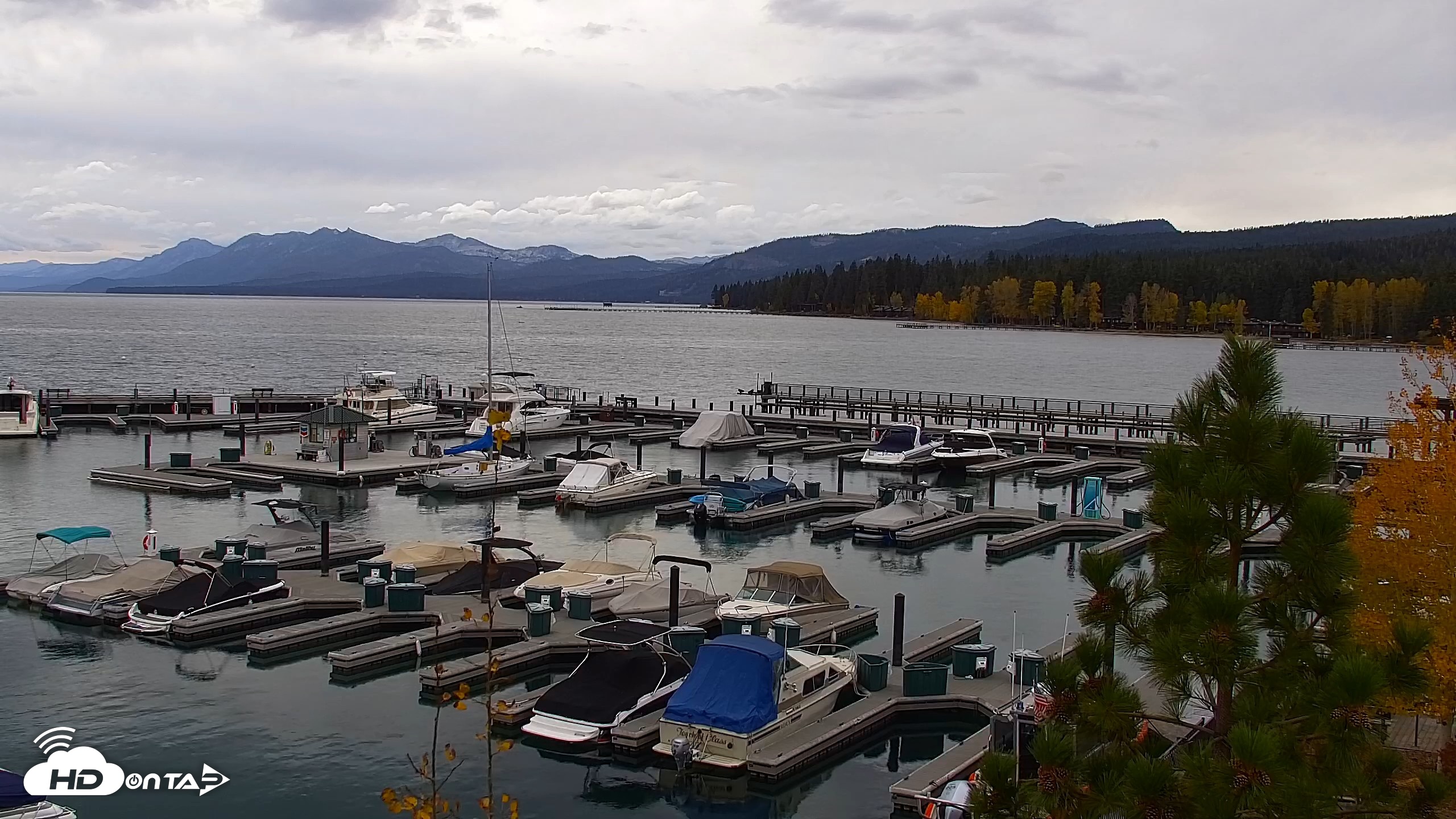 Snapshot of Tahoe City Marina - Lake Tahoe Live Webcam taken Oct 21, 2026, 11:48am PDT