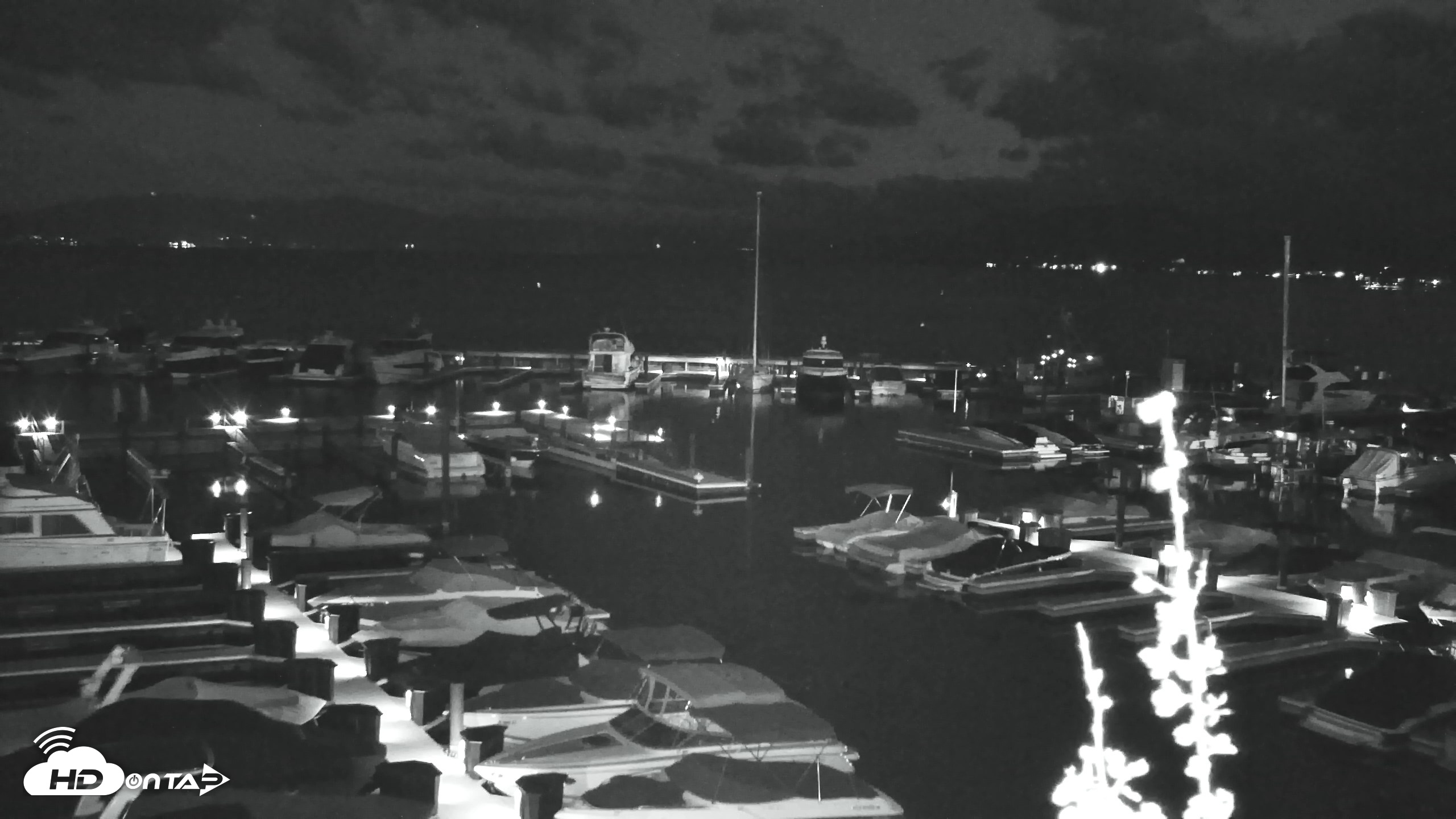 Snapshot of Tahoe City Marina - Lake Tahoe Live Webcam taken Oct 11, 2026, 7:23pm PDT