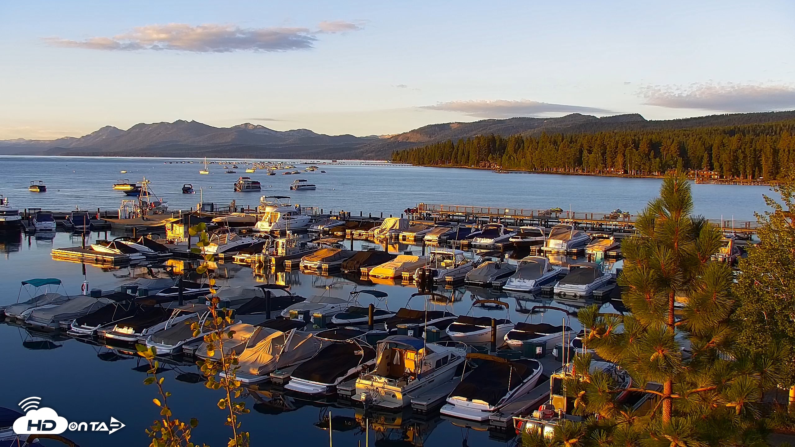 Snapshot of Tahoe City Marina - Lake Tahoe Live Webcam taken Aug 27, 2026, 6:42am PDT