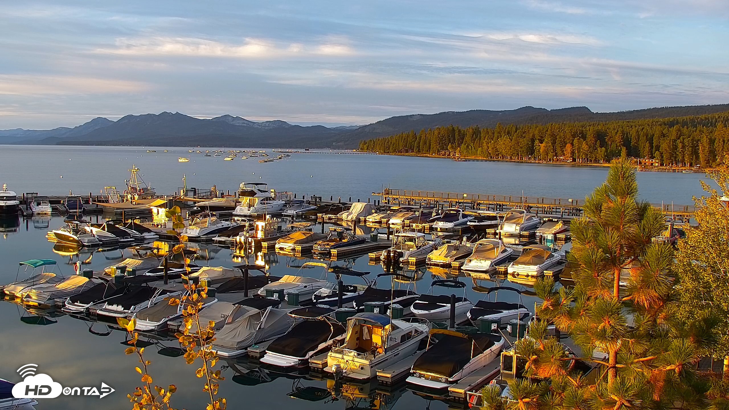Snapshot of Tahoe City Marina - Lake Tahoe Live Webcam taken Sep 20, 2026, 7:03am PDT