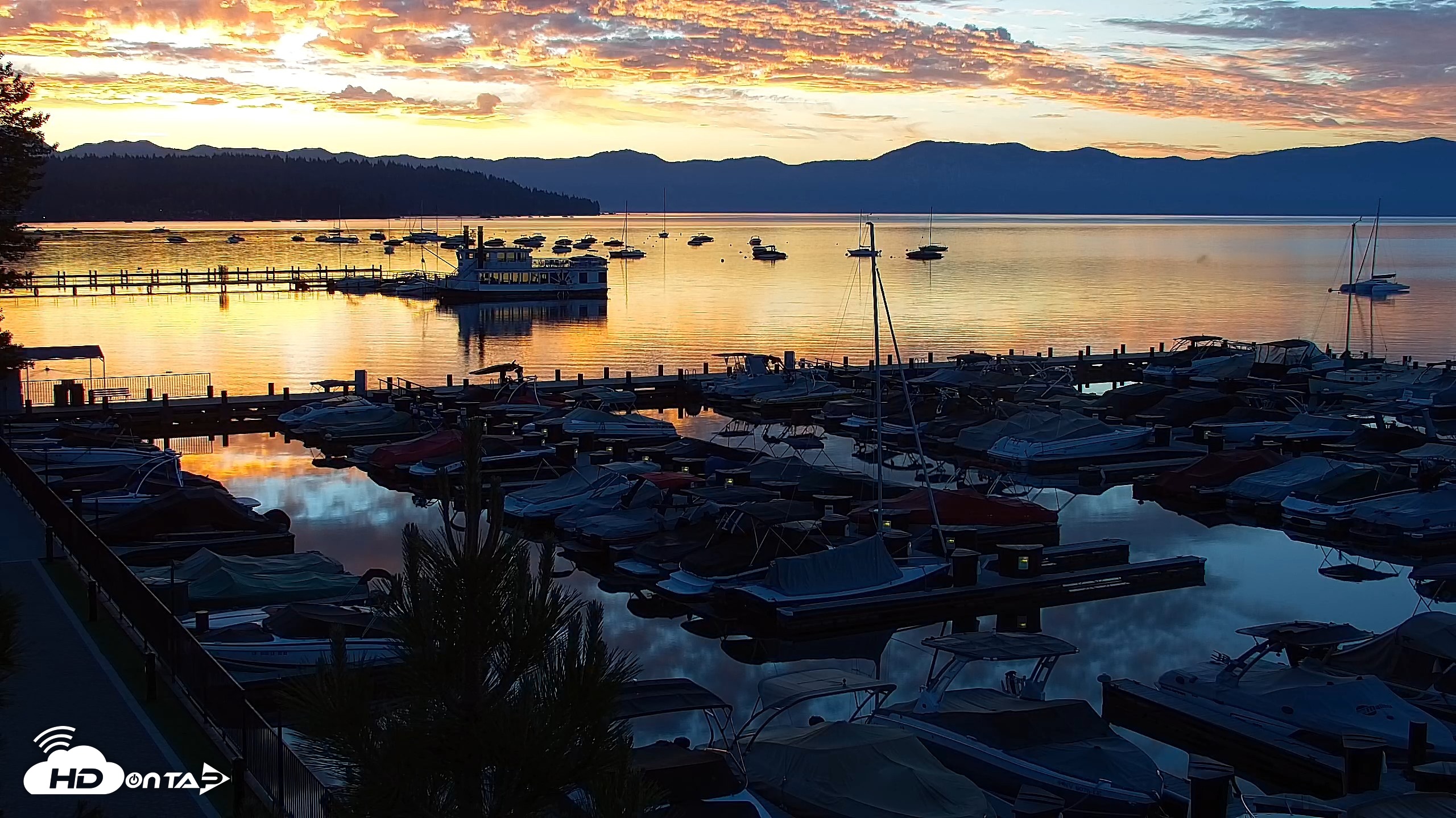 Snapshot of Tahoe City Marina - Lake Tahoe Live Webcam taken Jun 18, 2026, 5:27am PDT