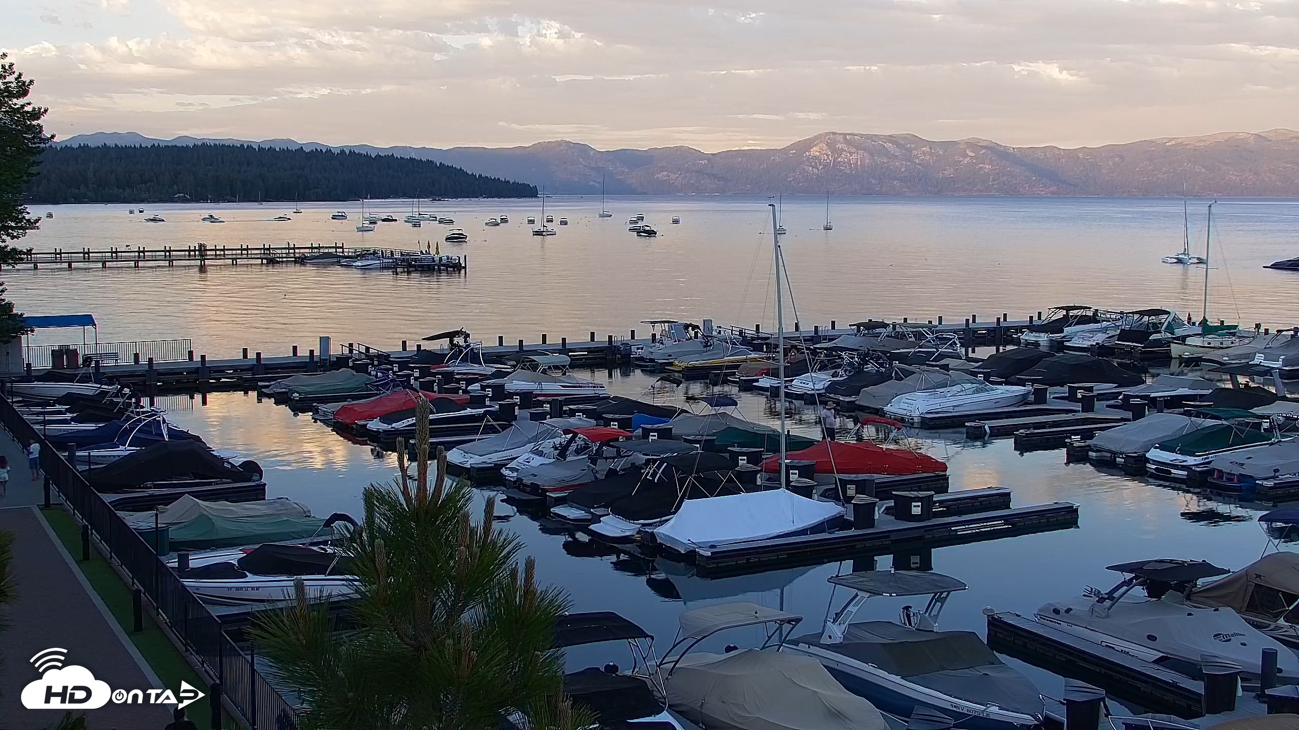 Snapshot of Tahoe City Marina - Lake Tahoe Live Webcam taken Jun 13, 2026, 8:09pm PDT