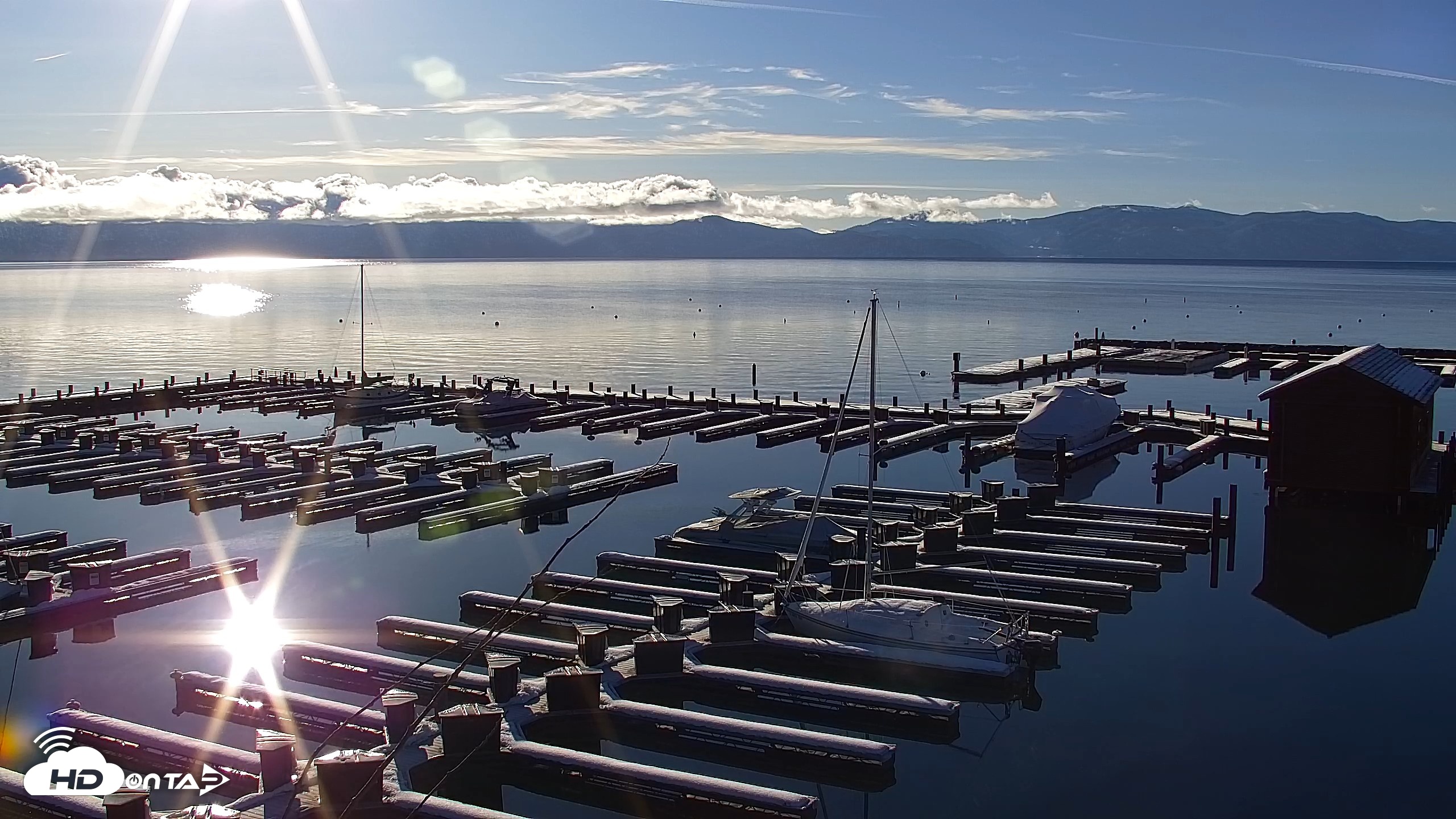 Snapshot of Tahoe City Marina - Lake Tahoe Live Webcam taken Apr 14, 2026, 7:39am PDT