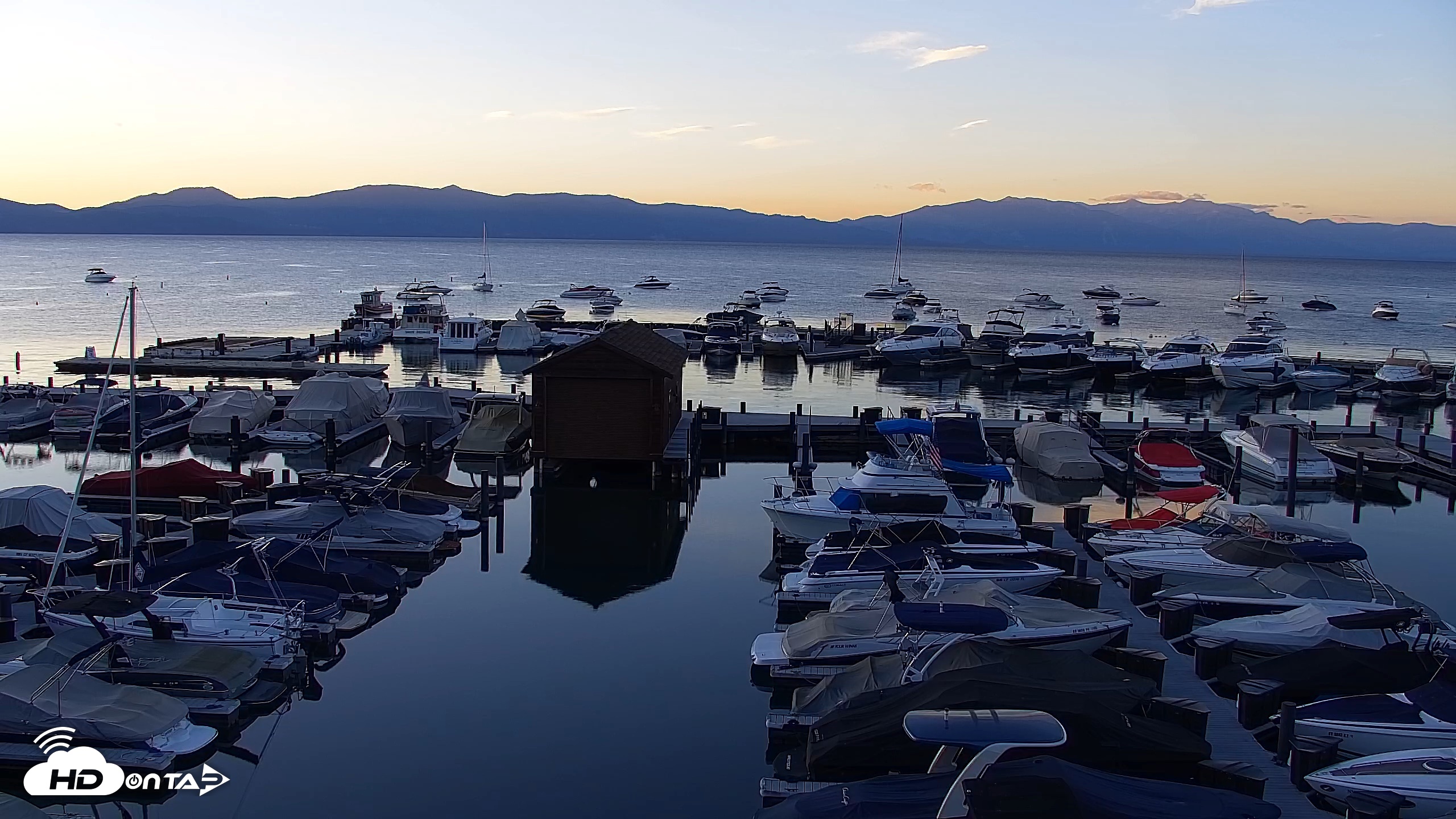 Snapshot of Tahoe City Marina - Lake Tahoe Live Webcam taken Aug 14, 2026, 6:21am PDT