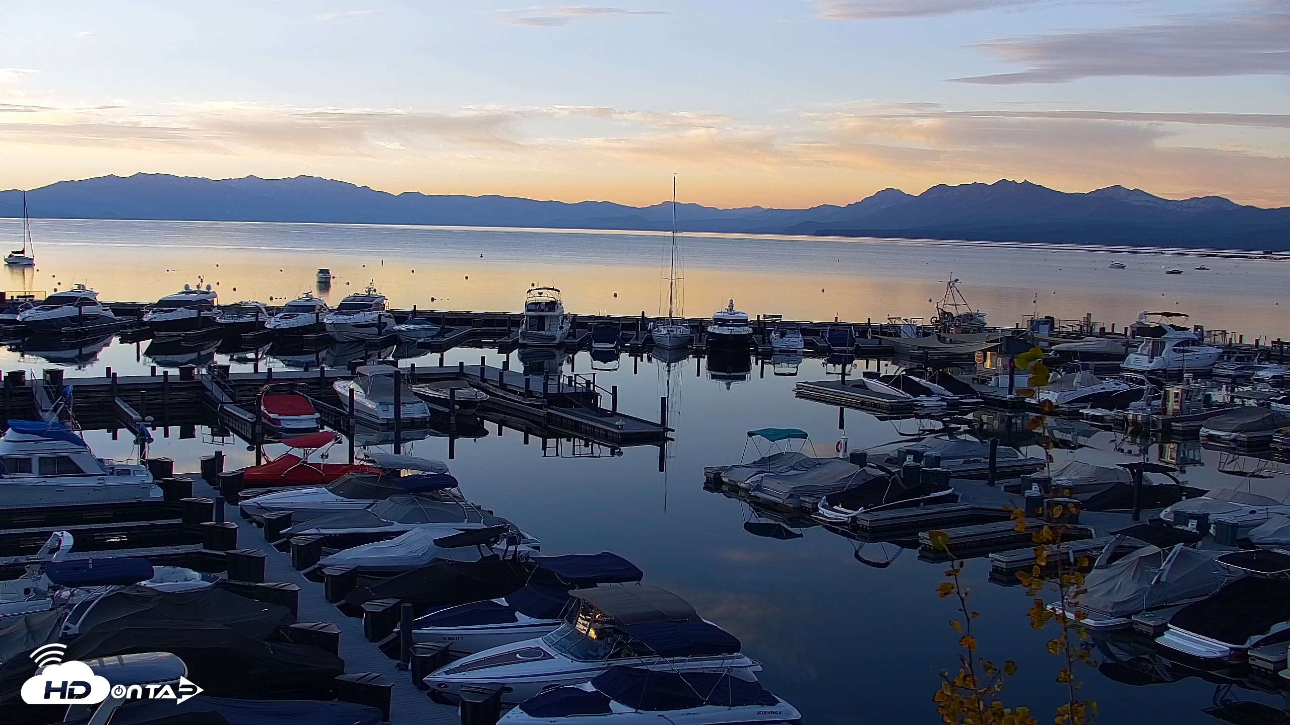Snapshot of Tahoe City Marina - Lake Tahoe Live Webcam taken Oct 3, 2026, 7:07am PDT