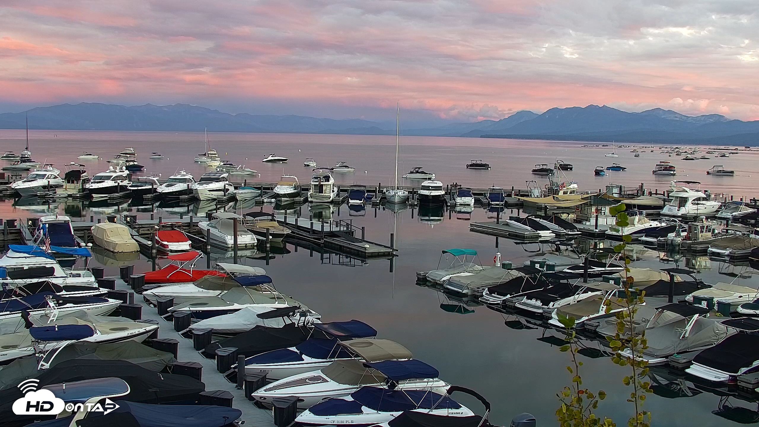 Snapshot of Tahoe City Marina - Lake Tahoe Live Webcam taken Aug 28, 2026, 7:40pm PDT