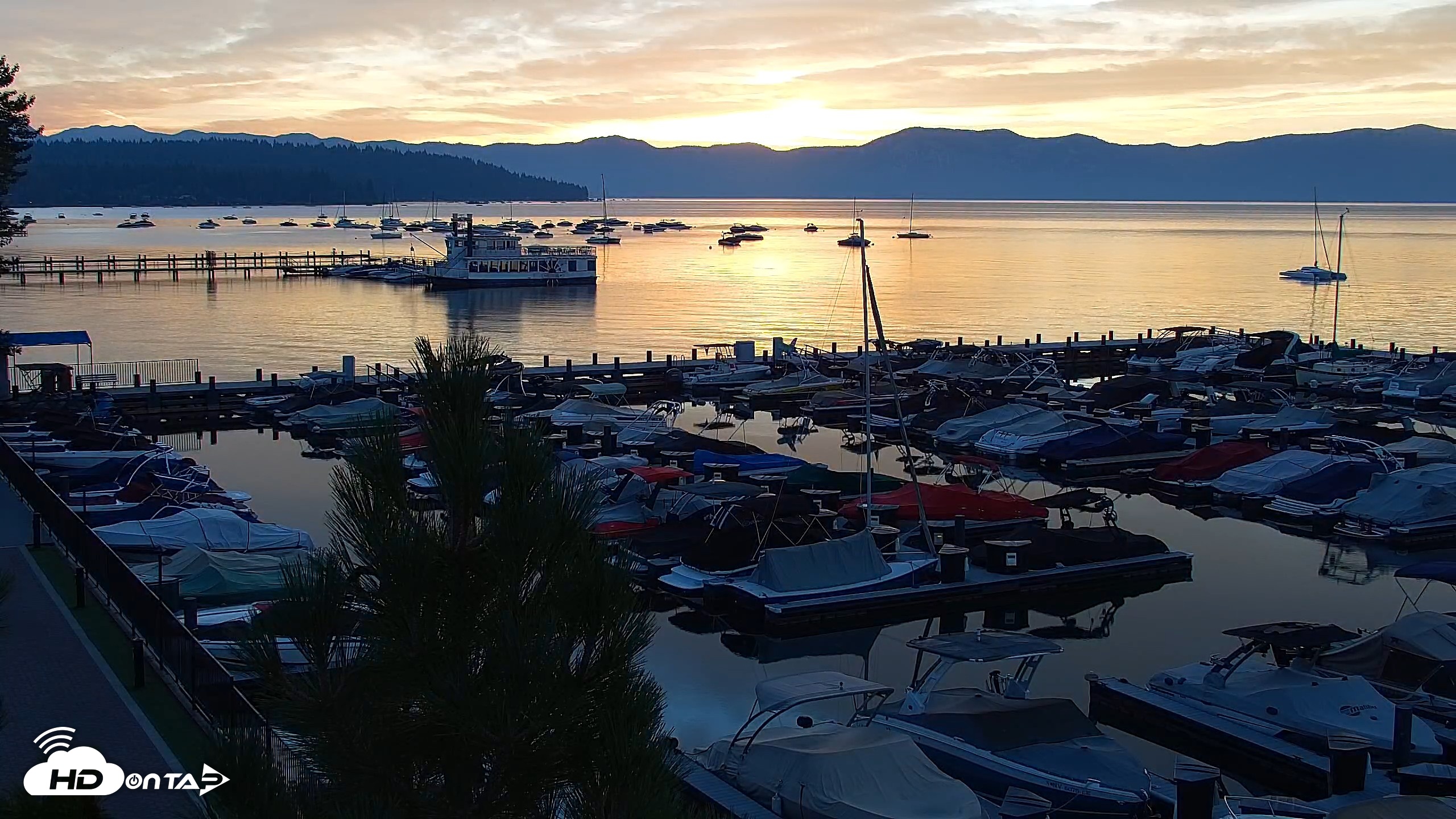 Snapshot of Tahoe City Marina - Lake Tahoe Live Webcam taken Aug 23, 2026, 6:24am PDT