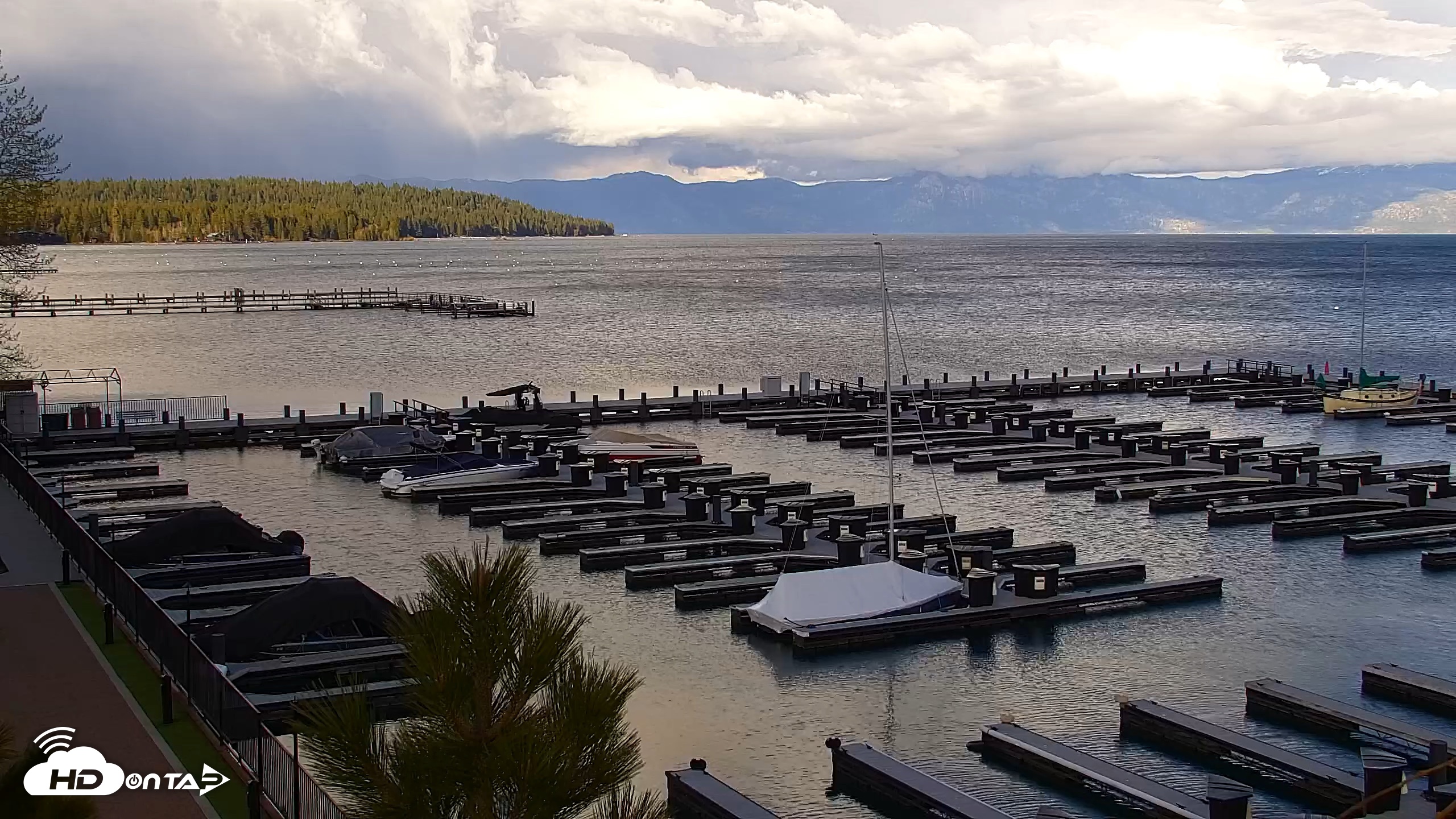 Snapshot of Tahoe City Marina - Lake Tahoe Live Webcam taken Apr 24, 2026, 6:07pm PDT