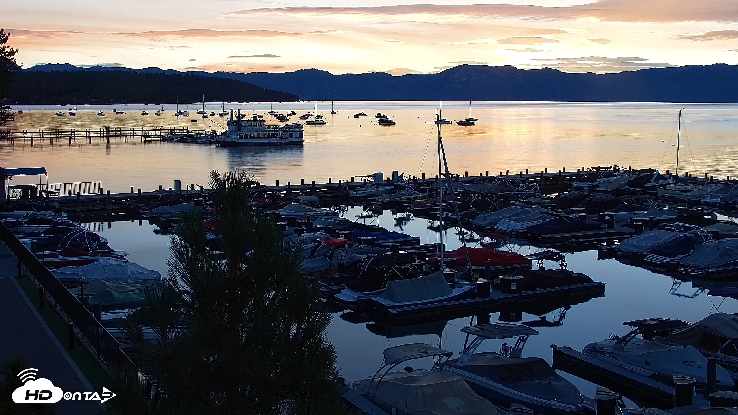 Snapshot of Tahoe City Marina - Lake Tahoe Live Webcam taken Sep 11, 2026, 6:44am PDT