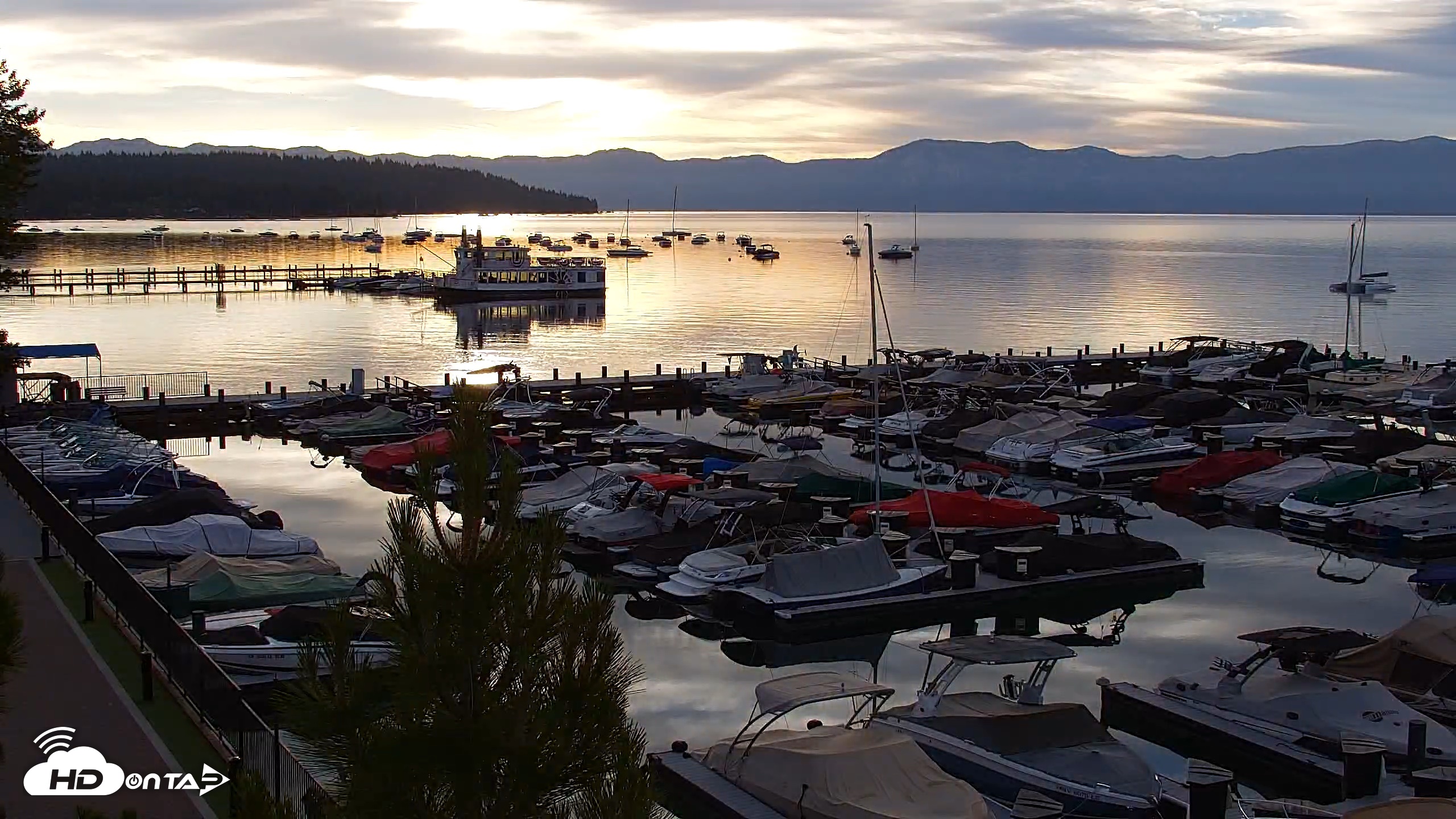 Snapshot of Tahoe City Marina - Lake Tahoe Live Webcam taken Jul 5, 2026, 6:22am PDT