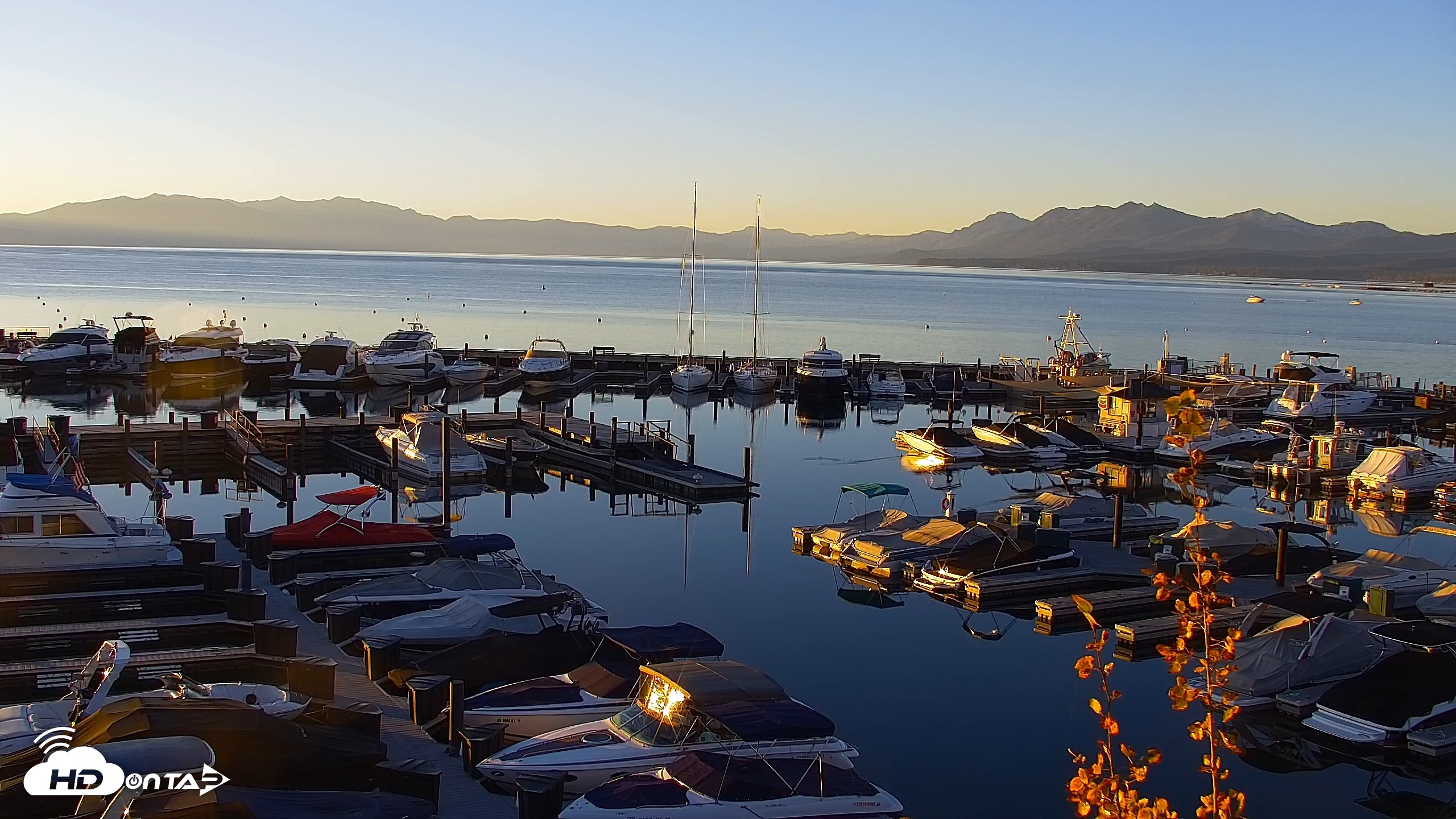 Snapshot of Tahoe City Marina - Lake Tahoe Live Webcam taken Oct 8, 2026, 7:22am PDT