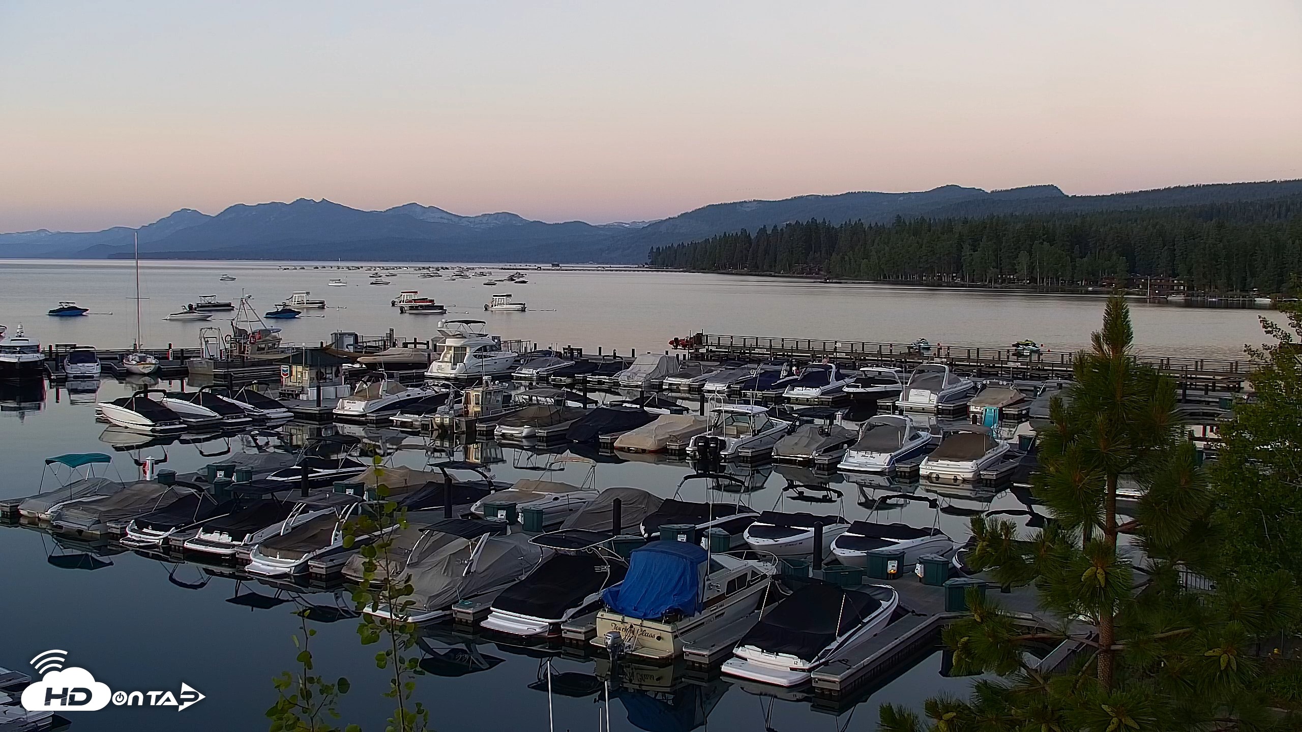 Snapshot of Tahoe City Marina - Lake Tahoe Live Webcam taken Jul 6, 2026, 5:40am PDT