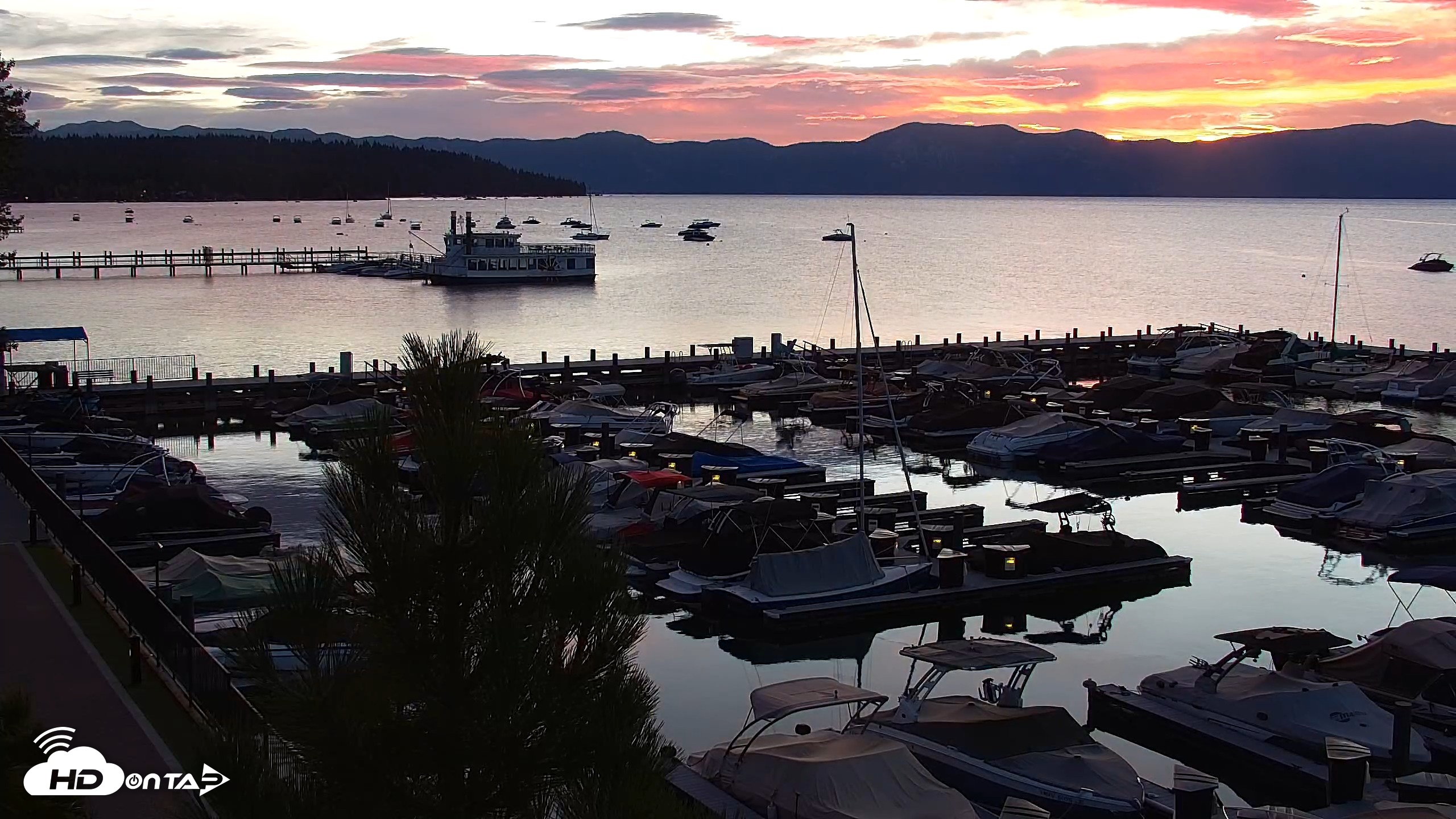 Snapshot of Tahoe City Marina - Lake Tahoe Live Webcam taken Sep 25, 2026, 6:38am PDT
