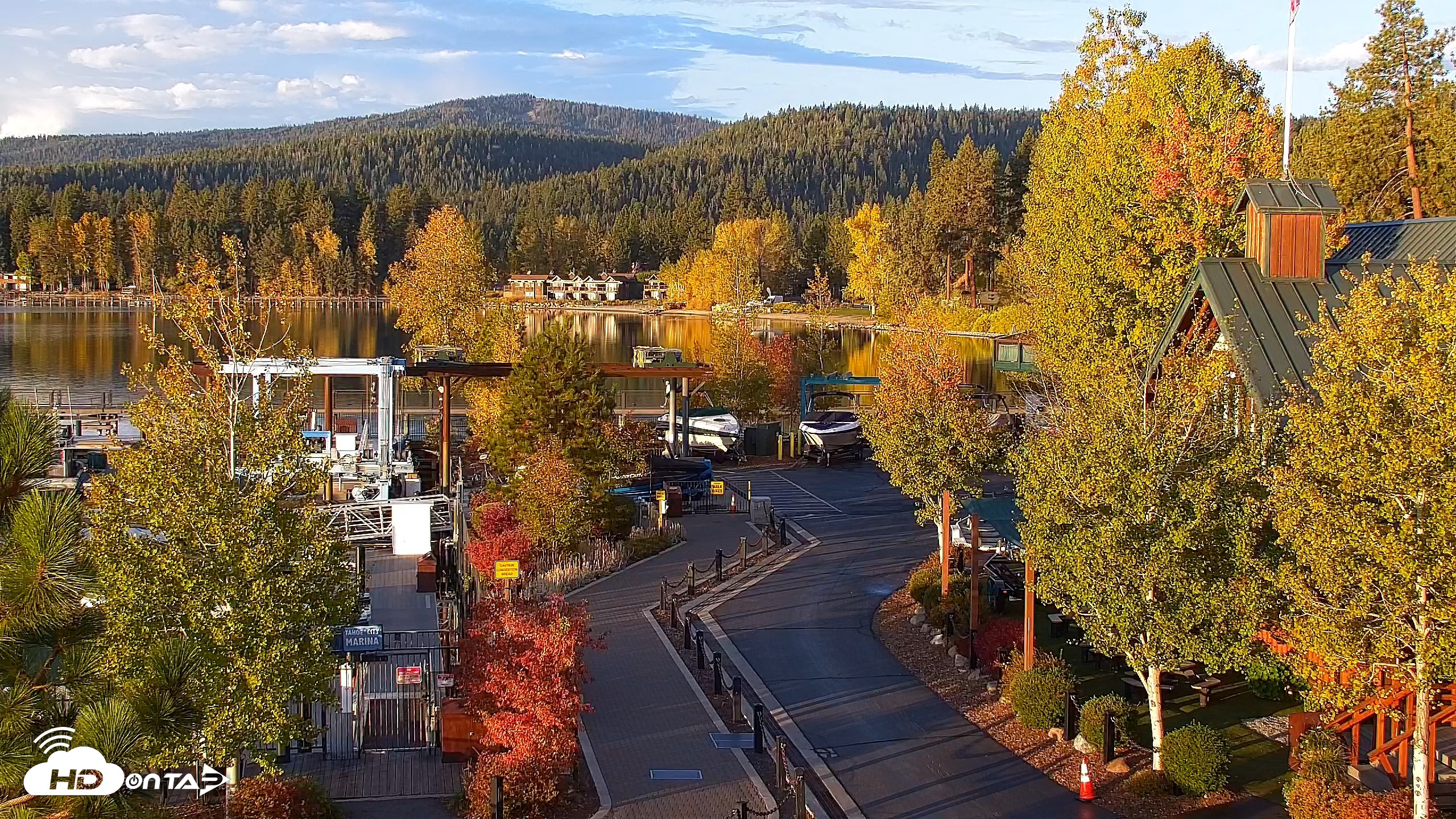 Snapshot of Tahoe City Marina - Lake Tahoe Live Webcam taken Oct 5, 2026, 7:25am PDT