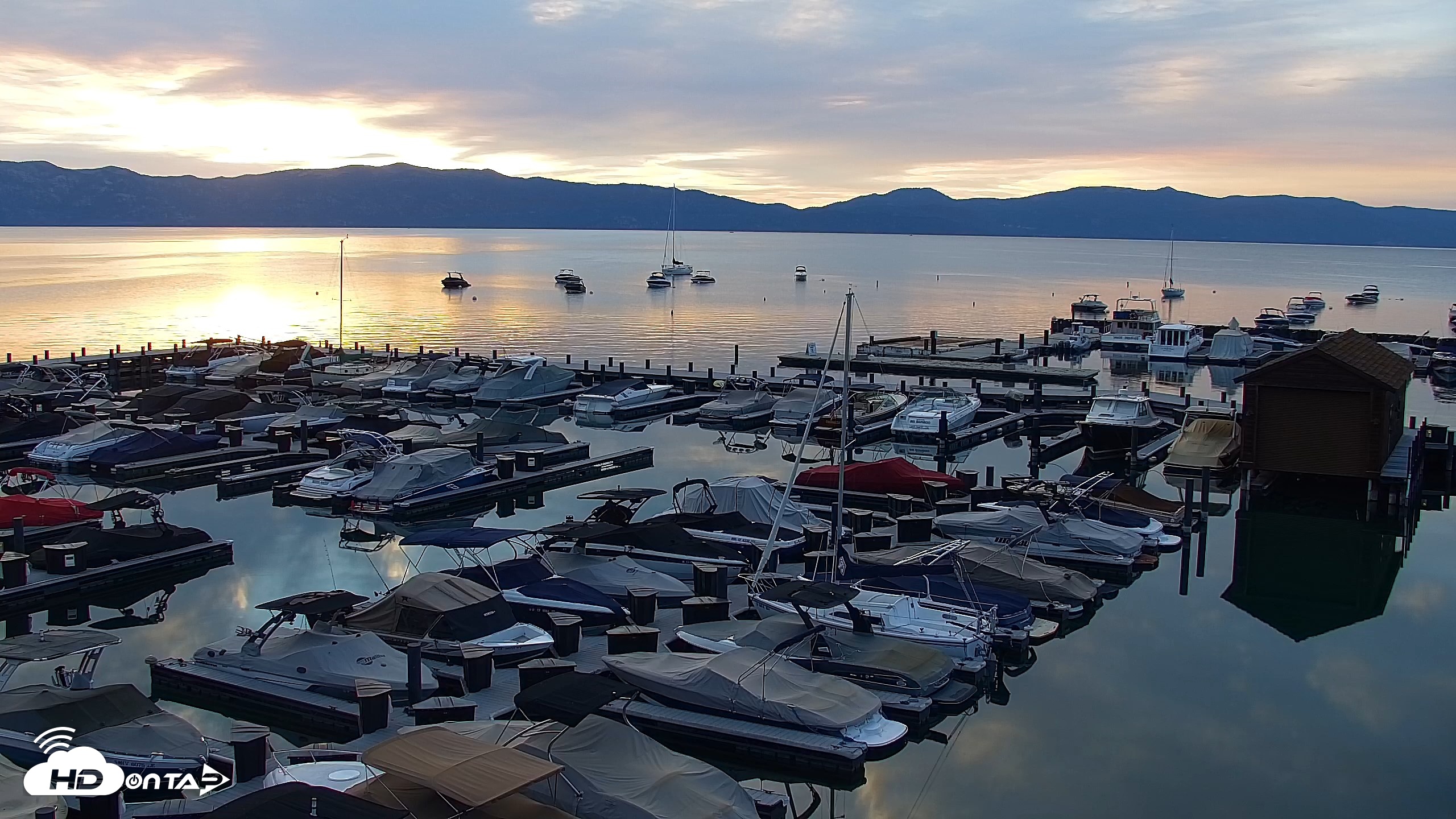 Snapshot of Tahoe City Marina - Lake Tahoe Live Webcam taken Sep 20, 2026, 6:55am PDT