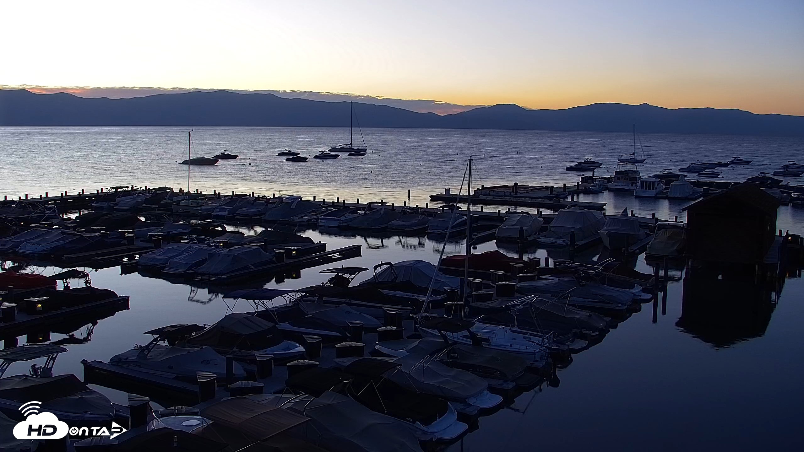 Snapshot of Tahoe City Marina - Lake Tahoe Live Webcam taken Sep 1, 2026, 6:19am PDT