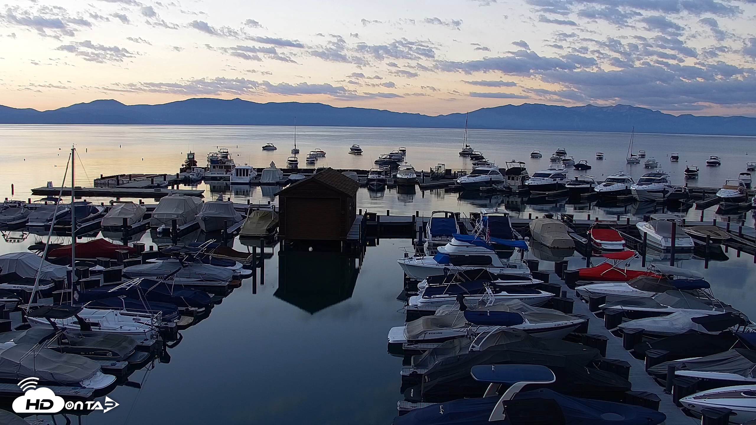 Snapshot of Tahoe City Marina - Lake Tahoe Live Webcam taken Jul 16, 2026, 5:46am PDT