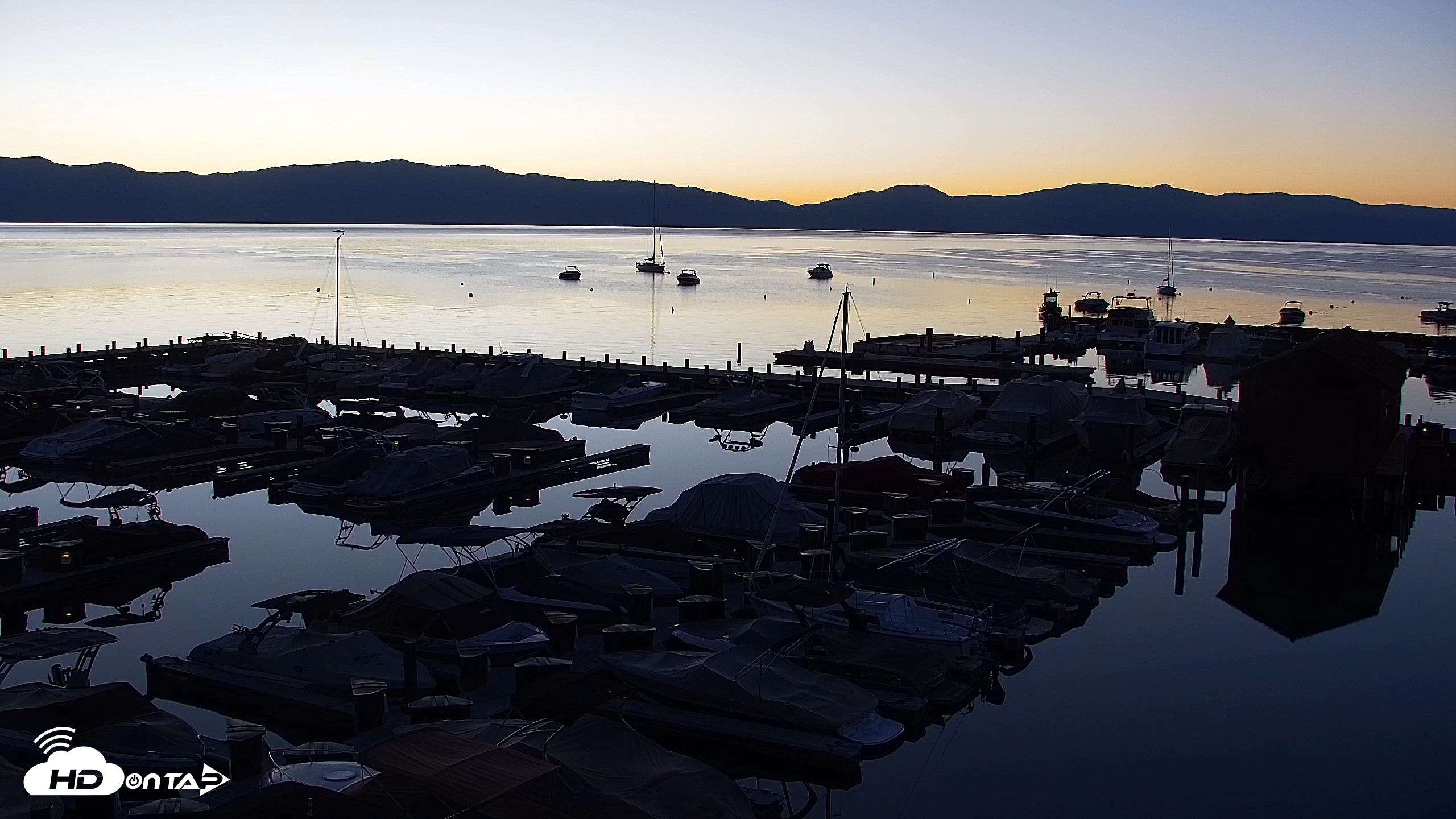 Snapshot of Tahoe City Marina - Lake Tahoe Live Webcam taken Oct 1, 2026, 6:44am PDT
