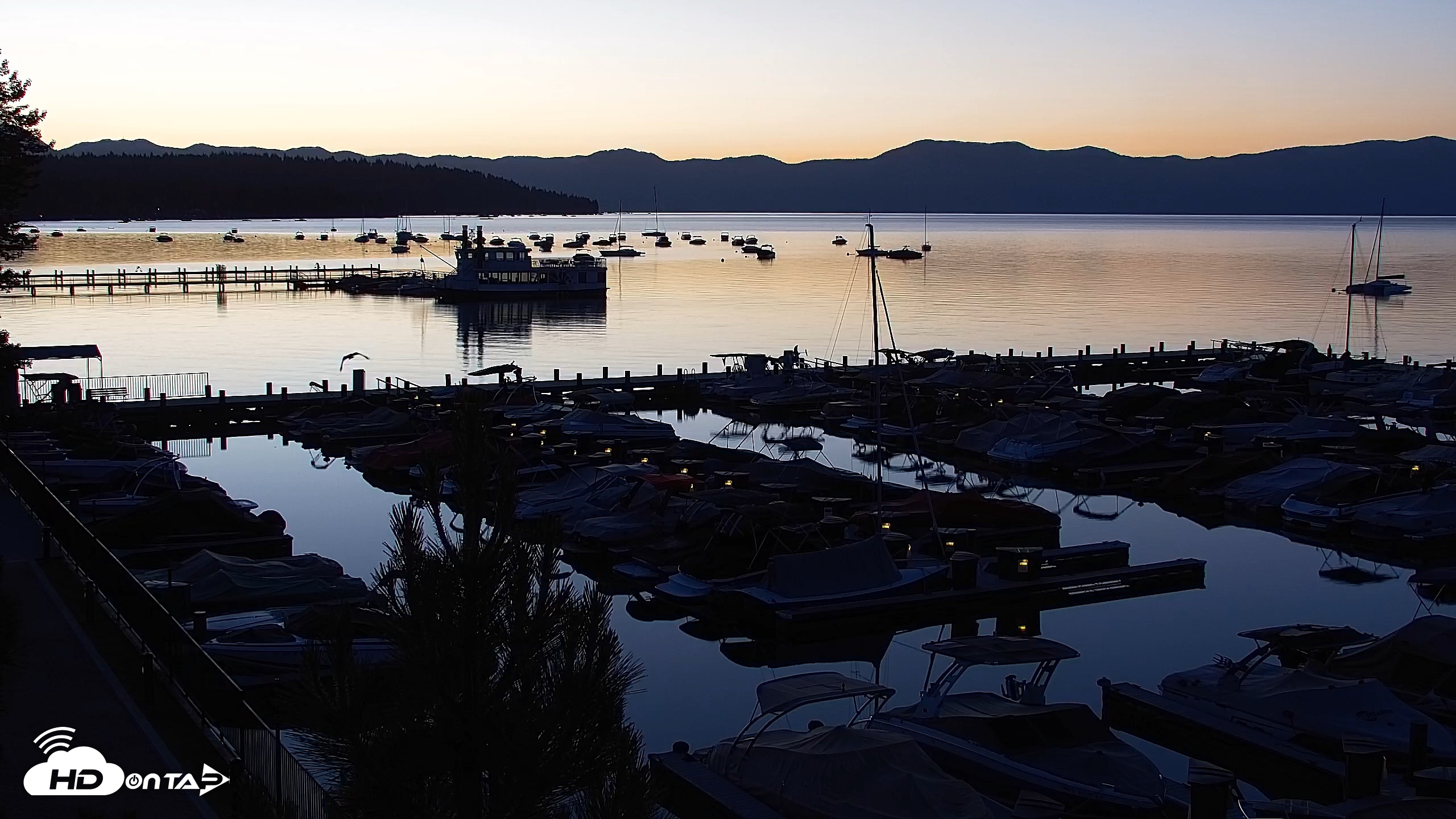 Snapshot of Tahoe City Marina - Lake Tahoe Live Webcam taken Jul 2, 2026, 5:20am PDT