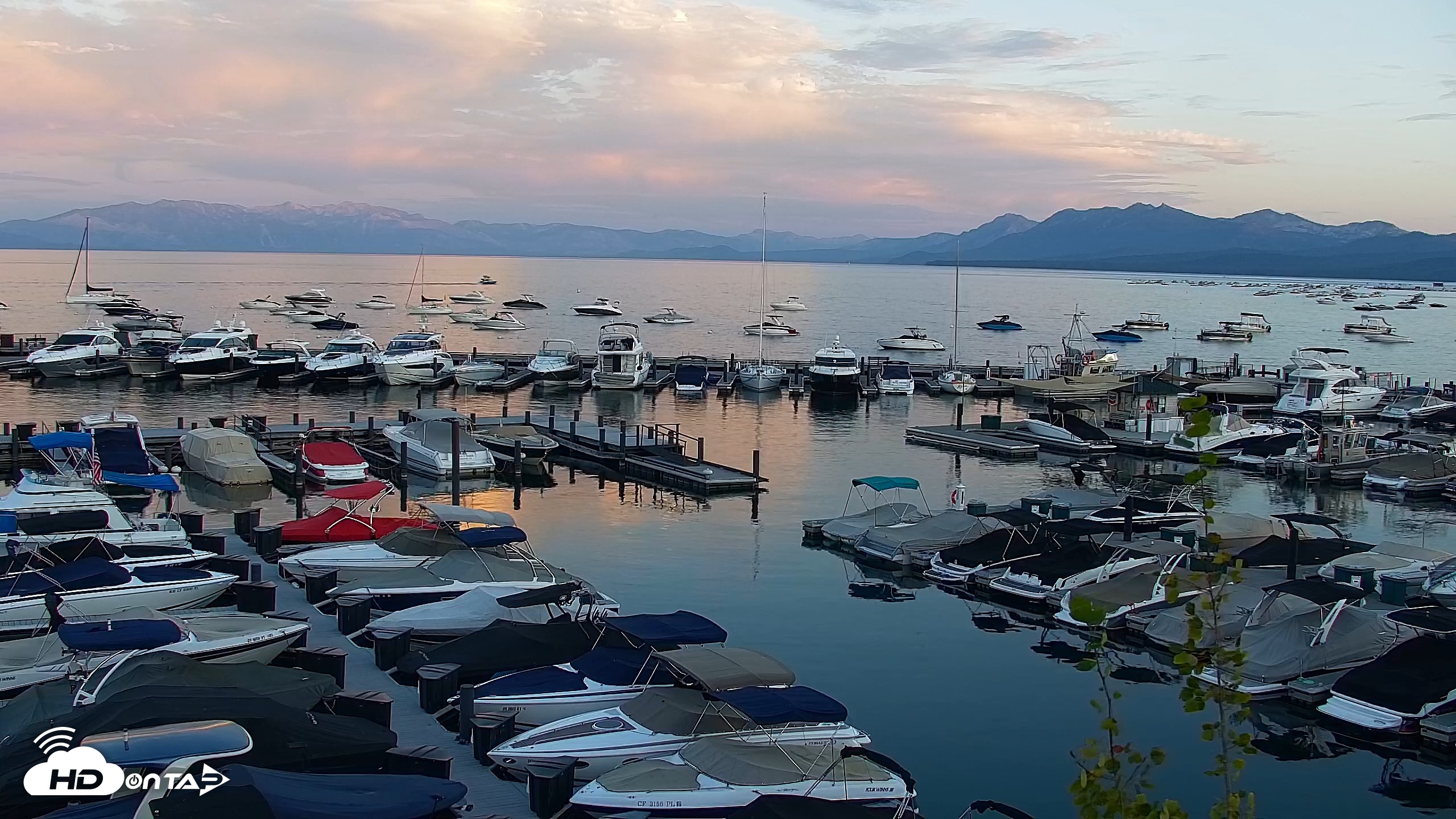 Snapshot of Tahoe City Marina - Lake Tahoe Live Webcam taken Aug 7, 2026, 8:00pm PDT