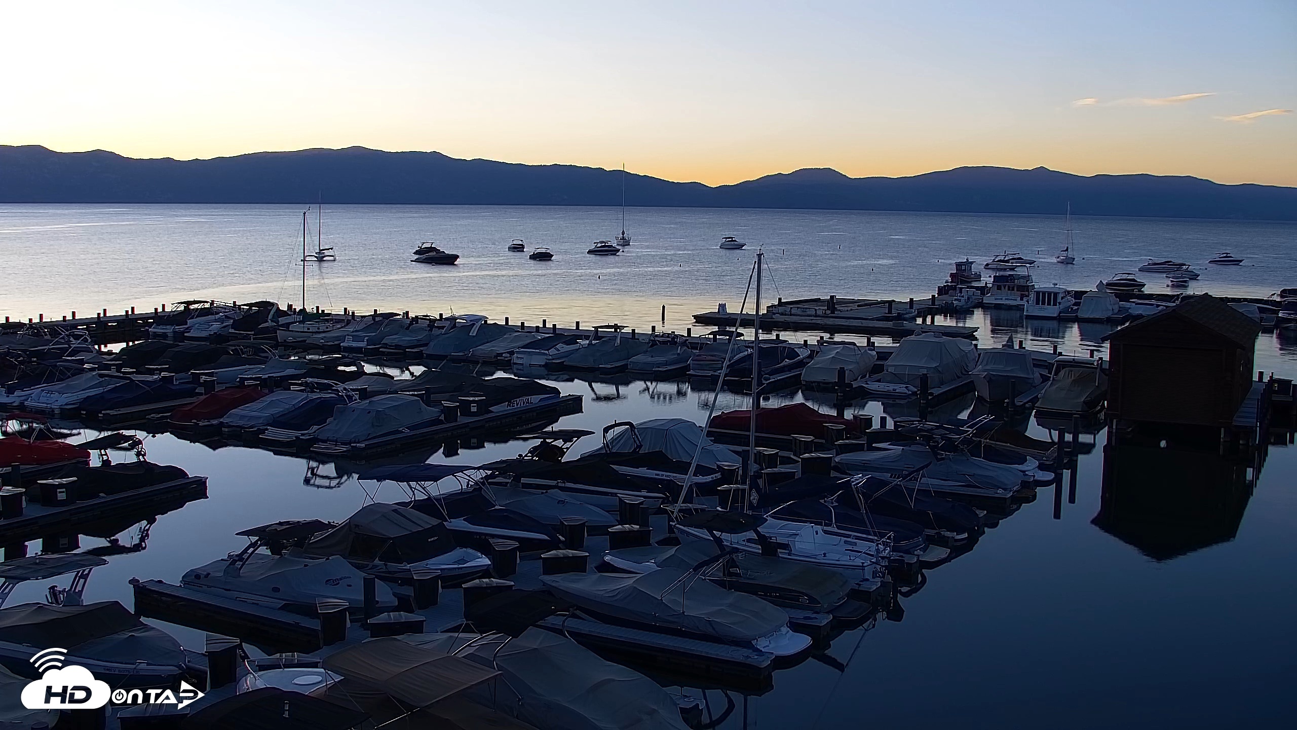Snapshot of Tahoe City Marina - Lake Tahoe Live Webcam taken Aug 14, 2026, 6:21am PDT