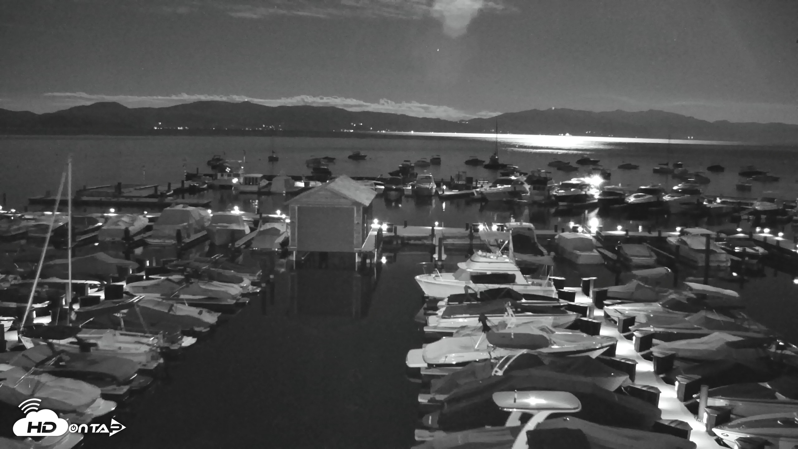 Snapshot of Tahoe City Marina - Lake Tahoe Live Webcam taken Aug 26, 2026, 10:05pm PDT